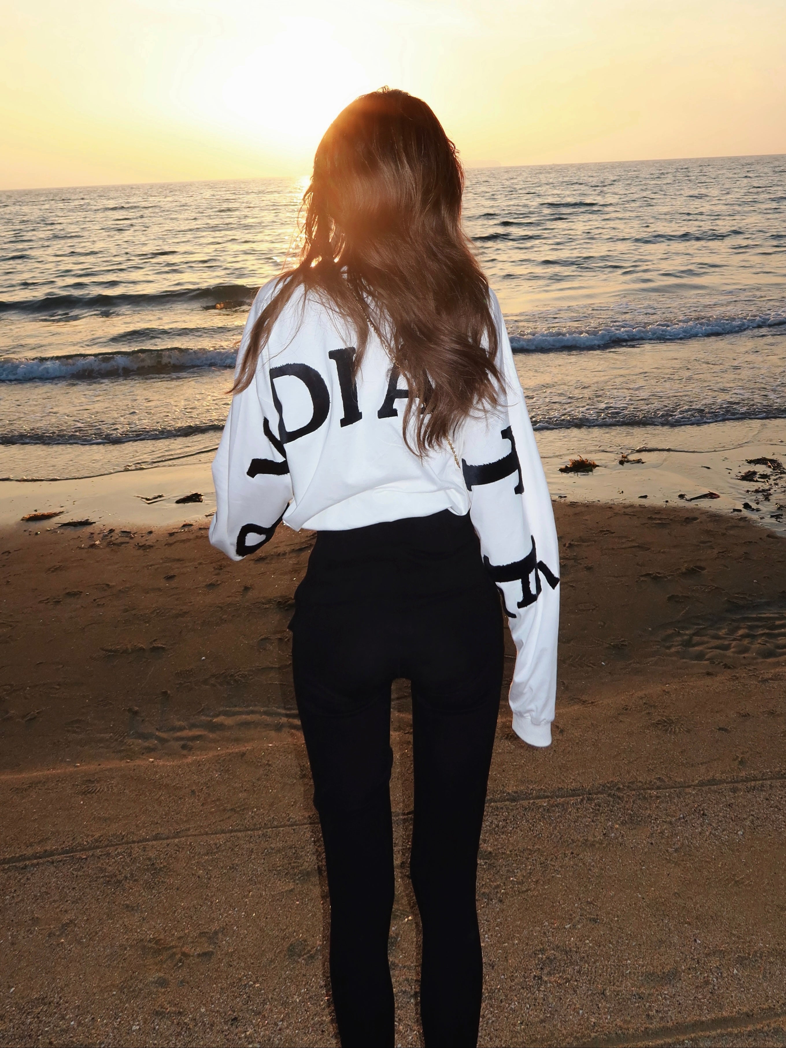 Fur print logo long sleeve Tee