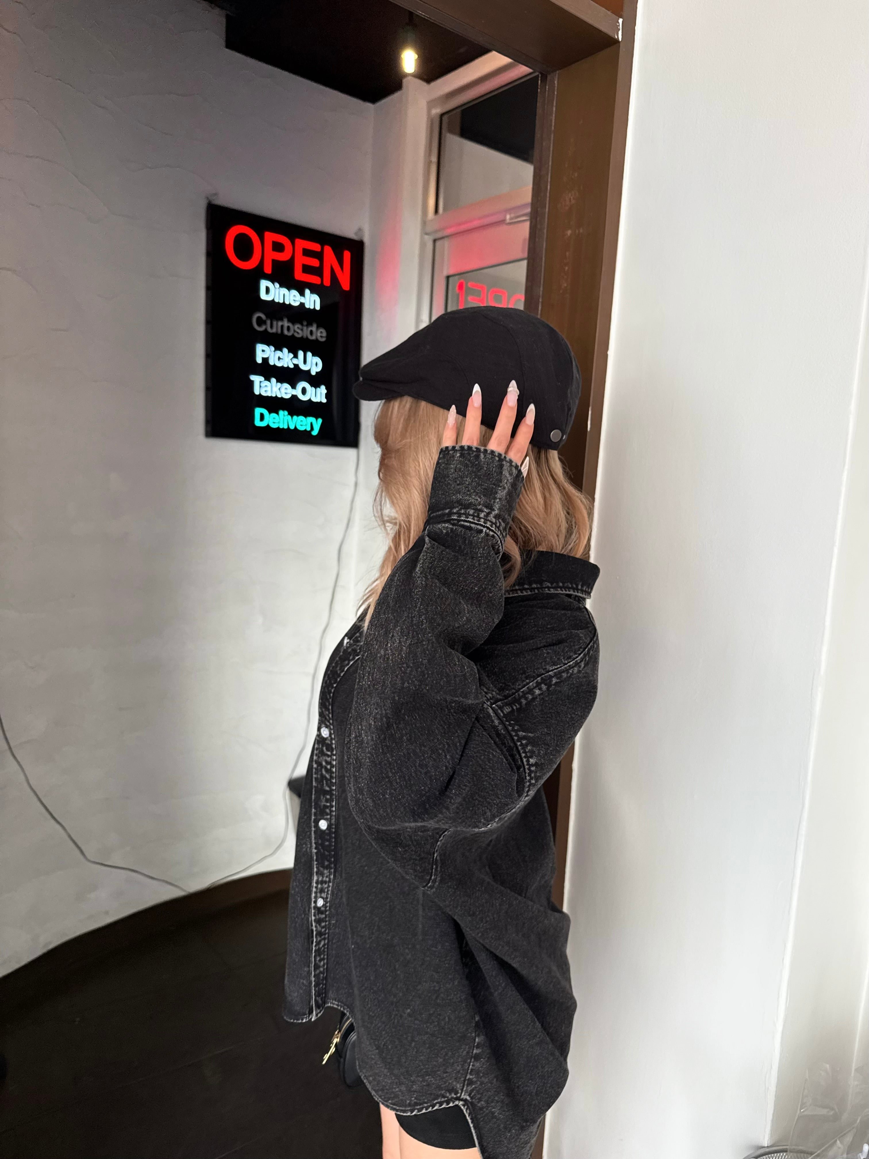 【予約】Leather pocket denim loose shirts(3月上旬〜中旬発送予定)