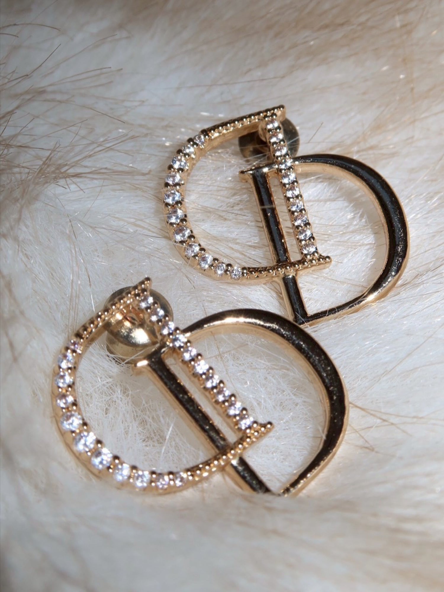 DD logo pierced earrings