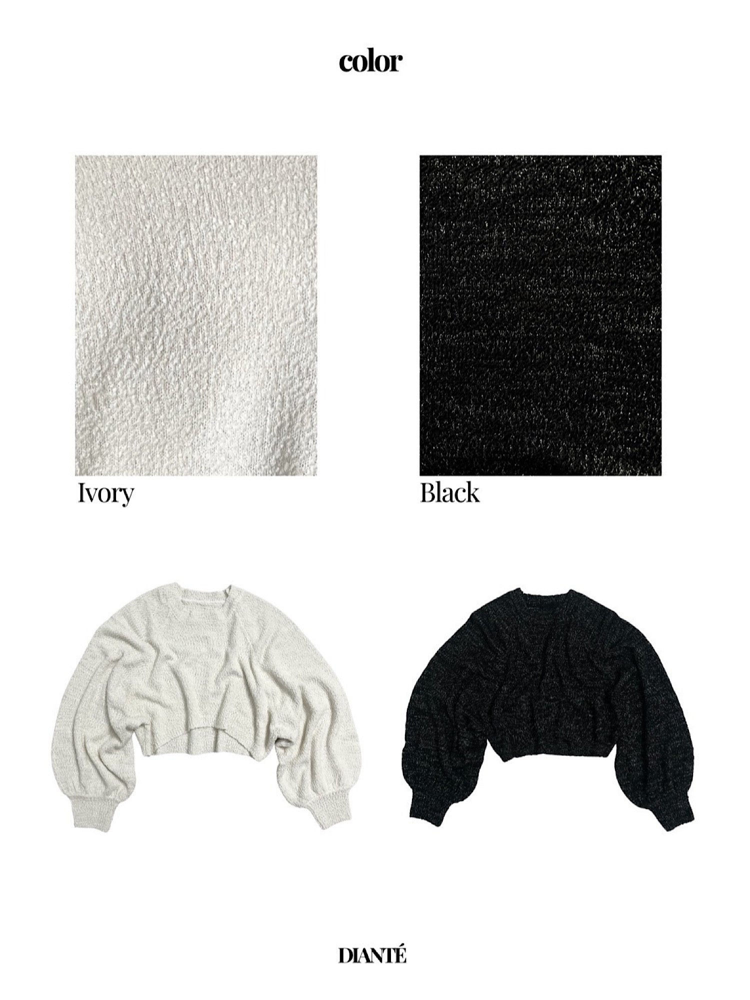 Volume sleeve glitter knit tops
