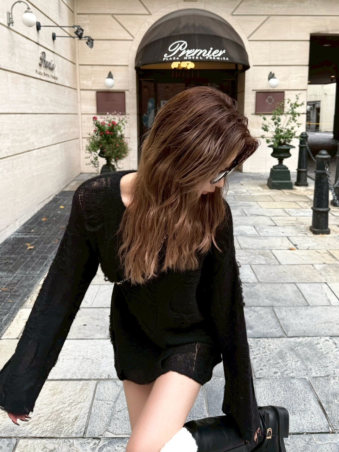 Mohair blend loose knit