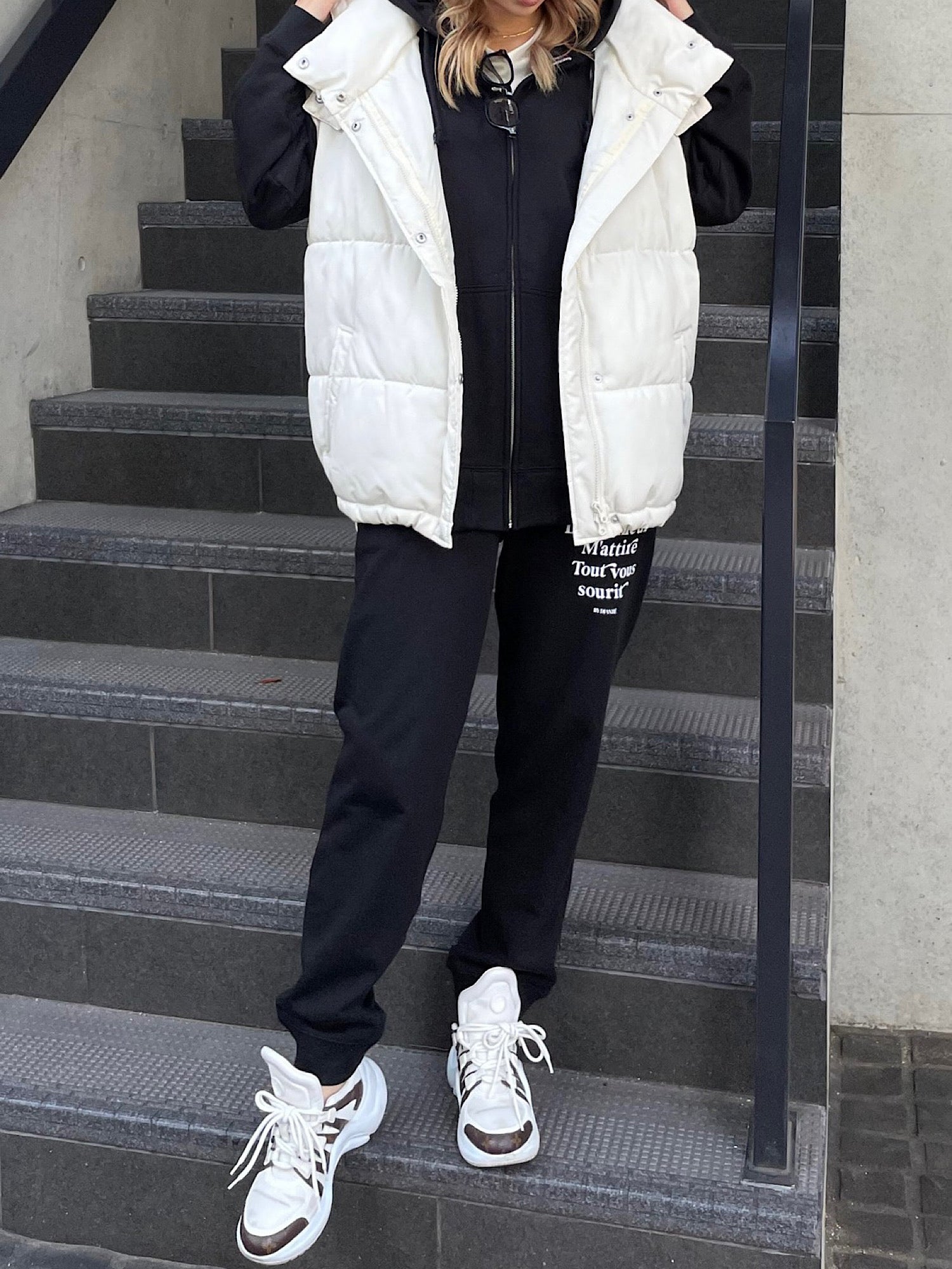 Message print sweat pants