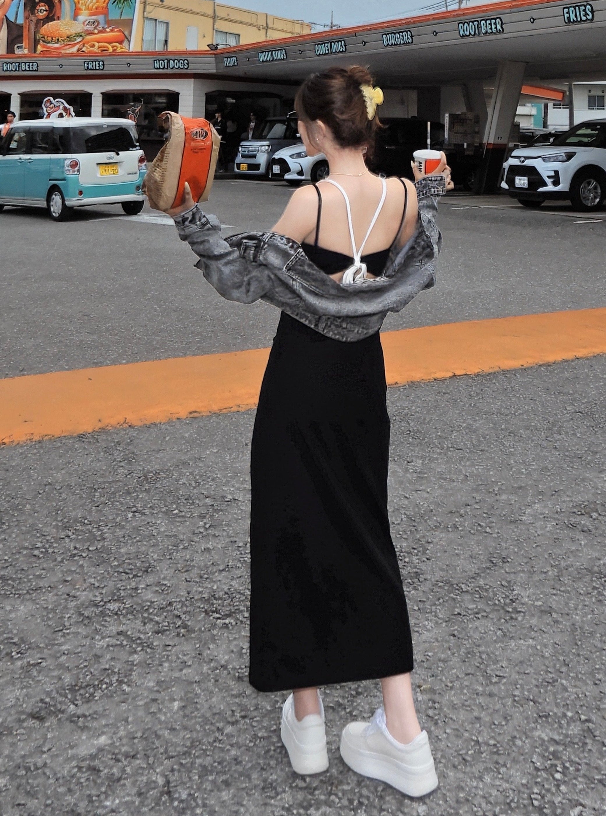 【予約】Layered camisole maxi dress with inner bra(6月上旬発送予定)