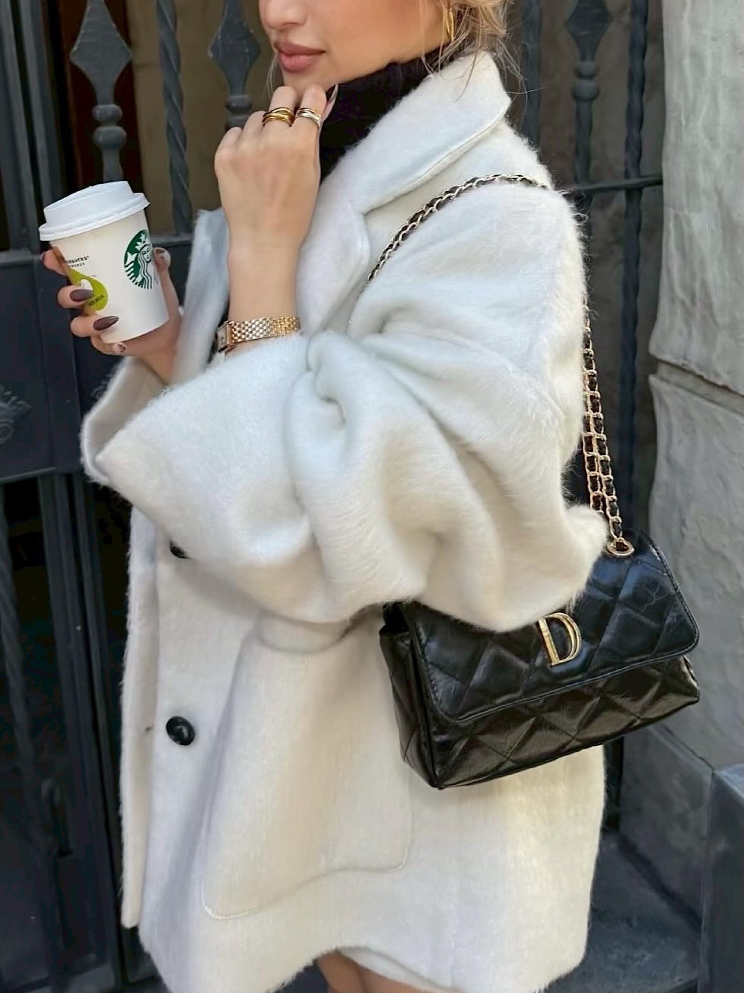 【予約】Rectangle Quilted shoulder bag(BLK 1月中旬〜下旬発送予定)