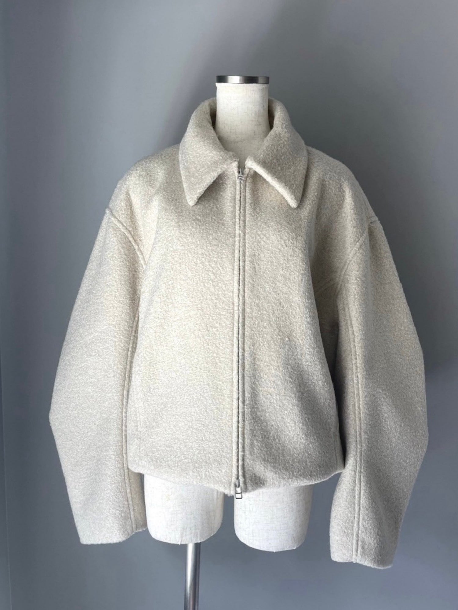 Shaggy wool short blouson