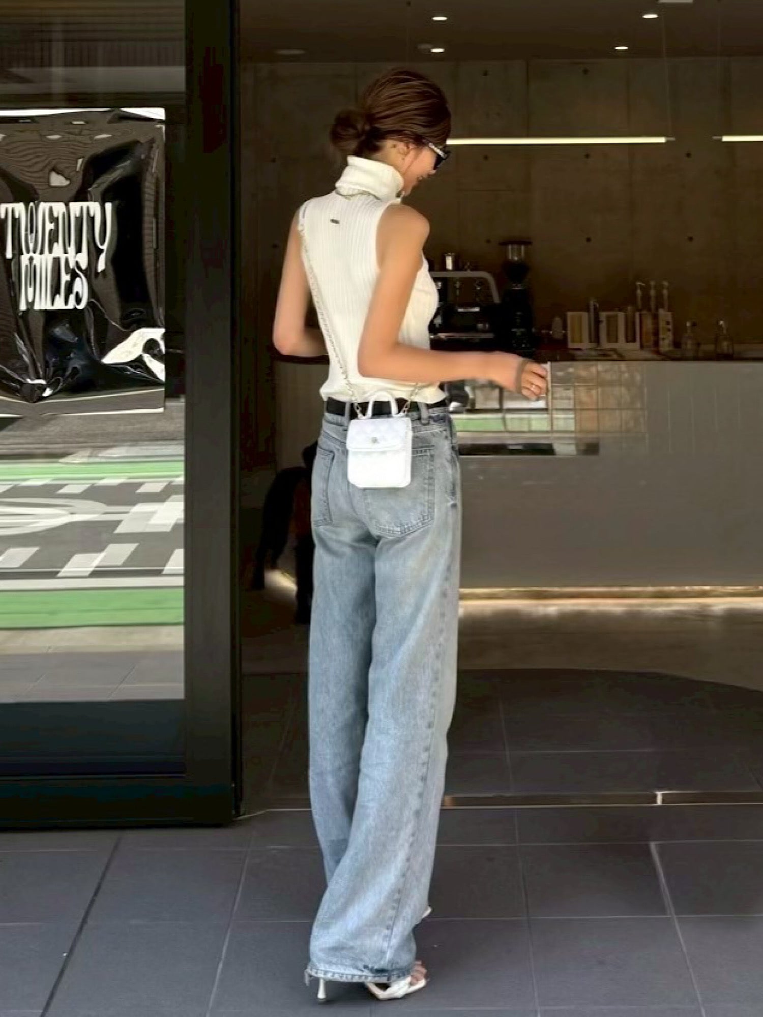 Quilted leather logo mini bag