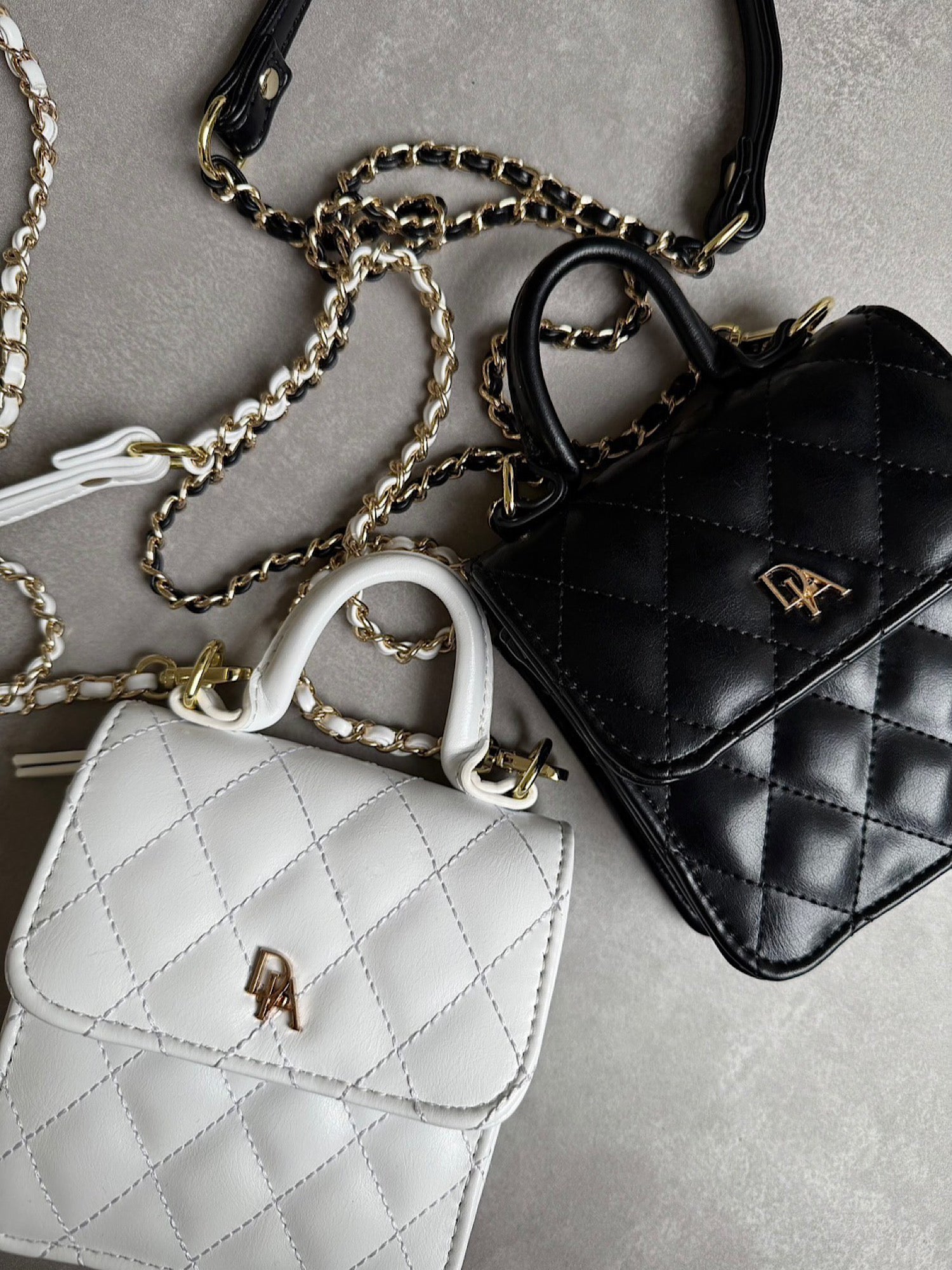 Quilted leather logo mini bag
