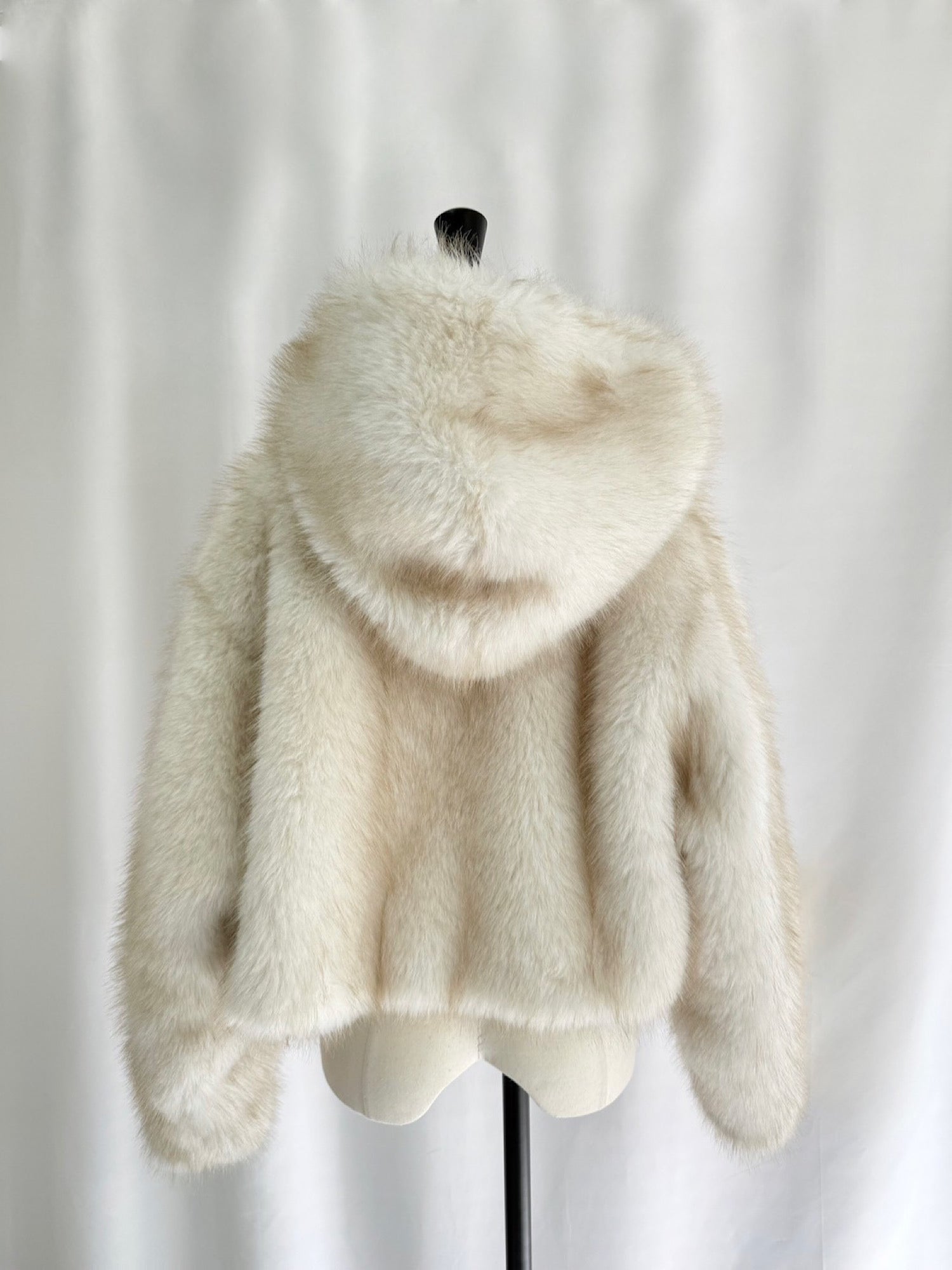 Premium eco fur hoodie coat