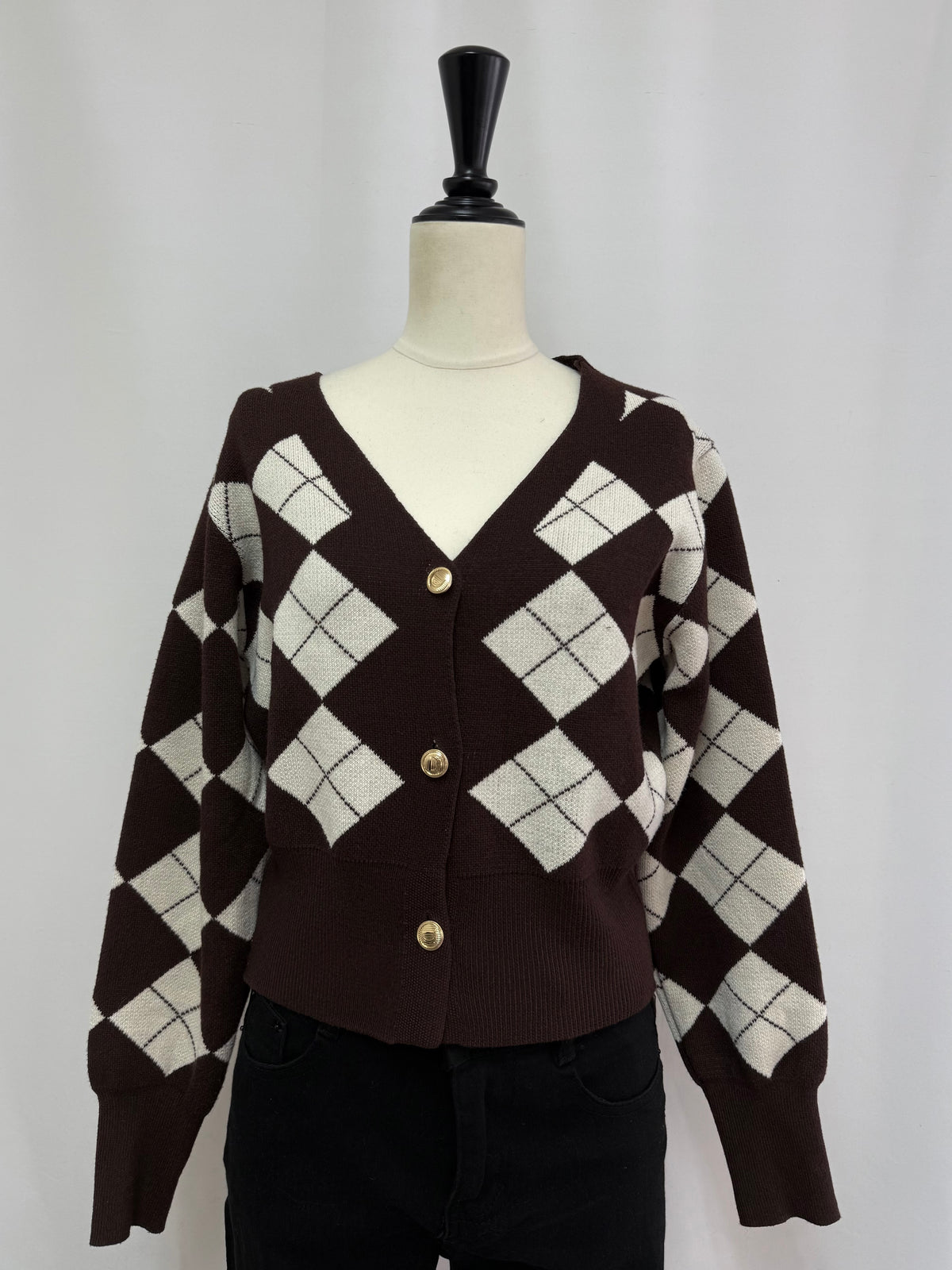 【予約】Argyle short cardigan(10月下旬〜11月上旬発送予定)