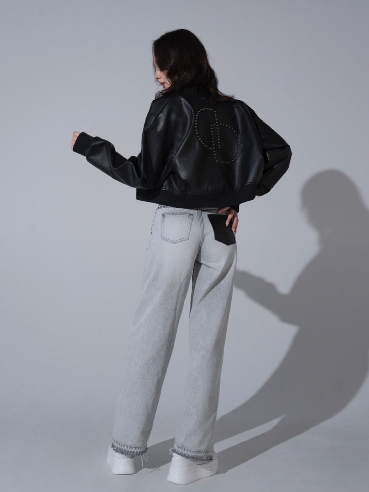 DD studs eco leather blouson