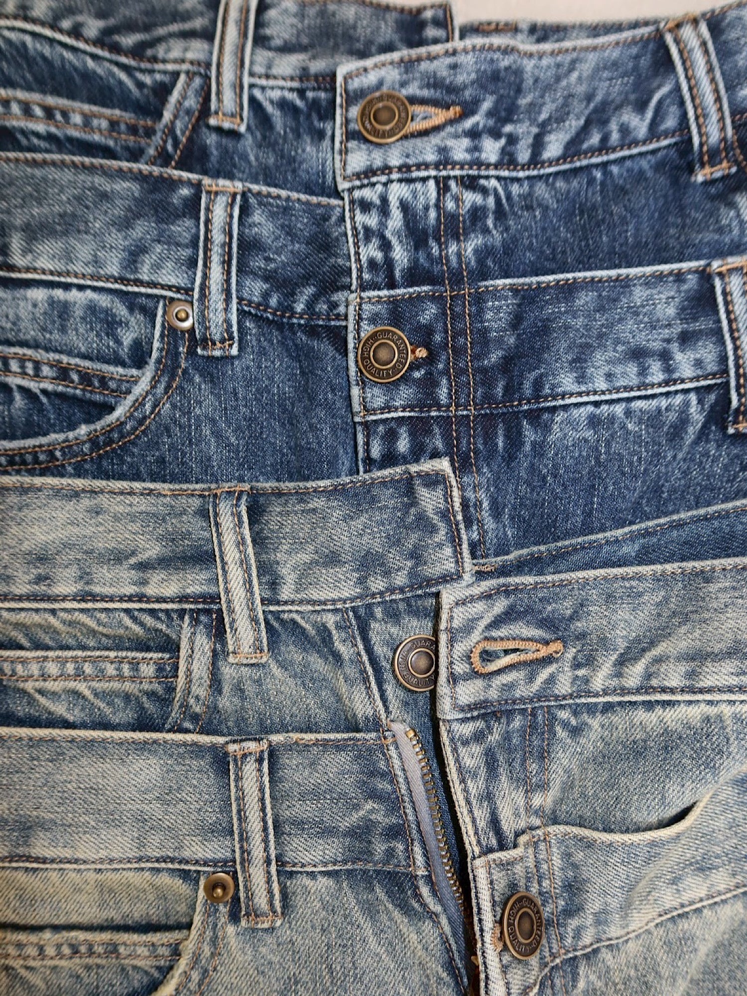 Waist layered loose denim
