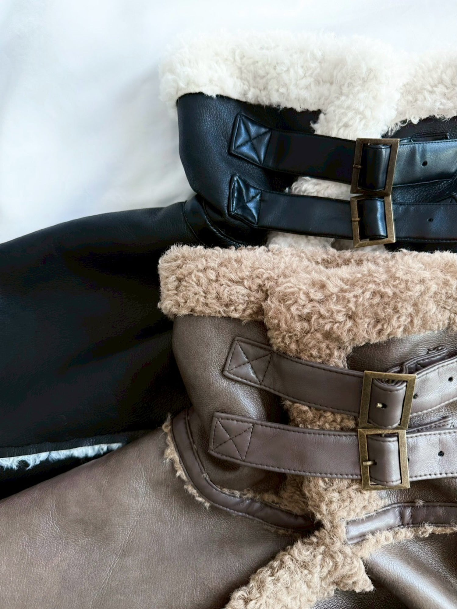 Volume collar loose mouton jacket