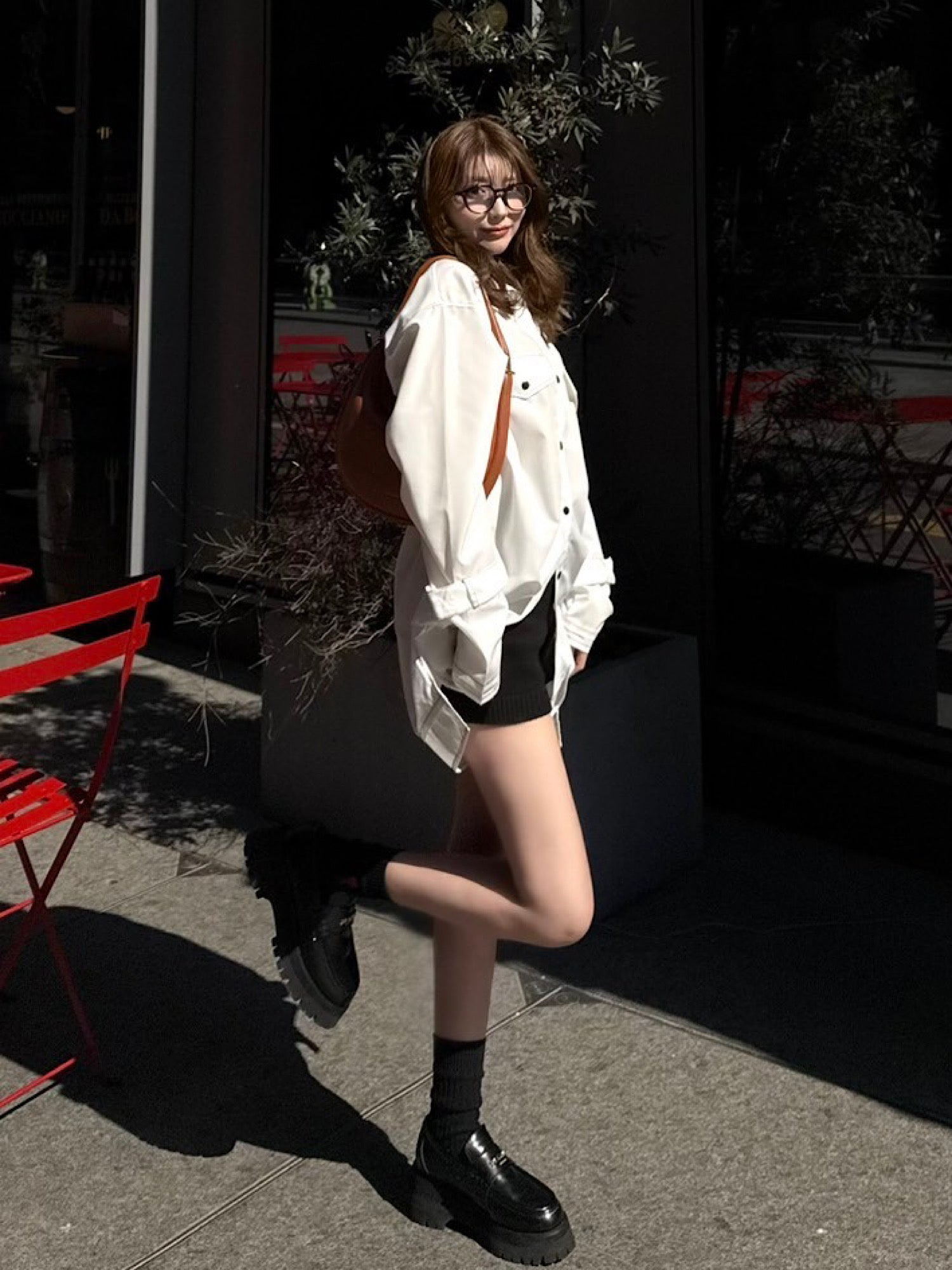 Roll sleeve loose shirts