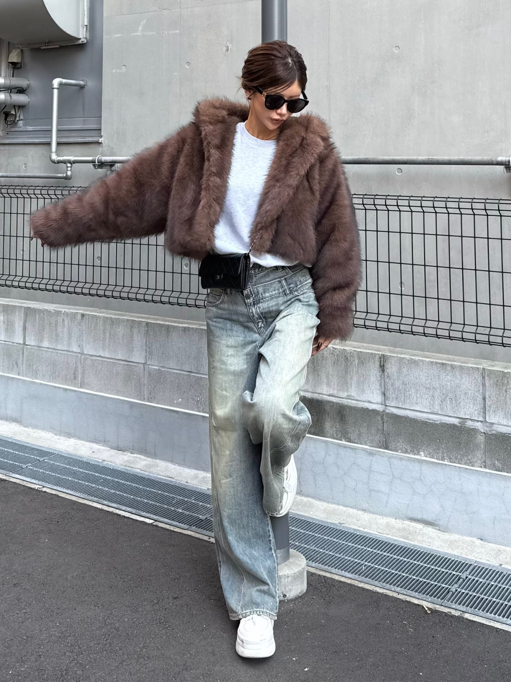 【予約】Waist layered loose denim(BLUE 12月上旬〜中旬発送予定)