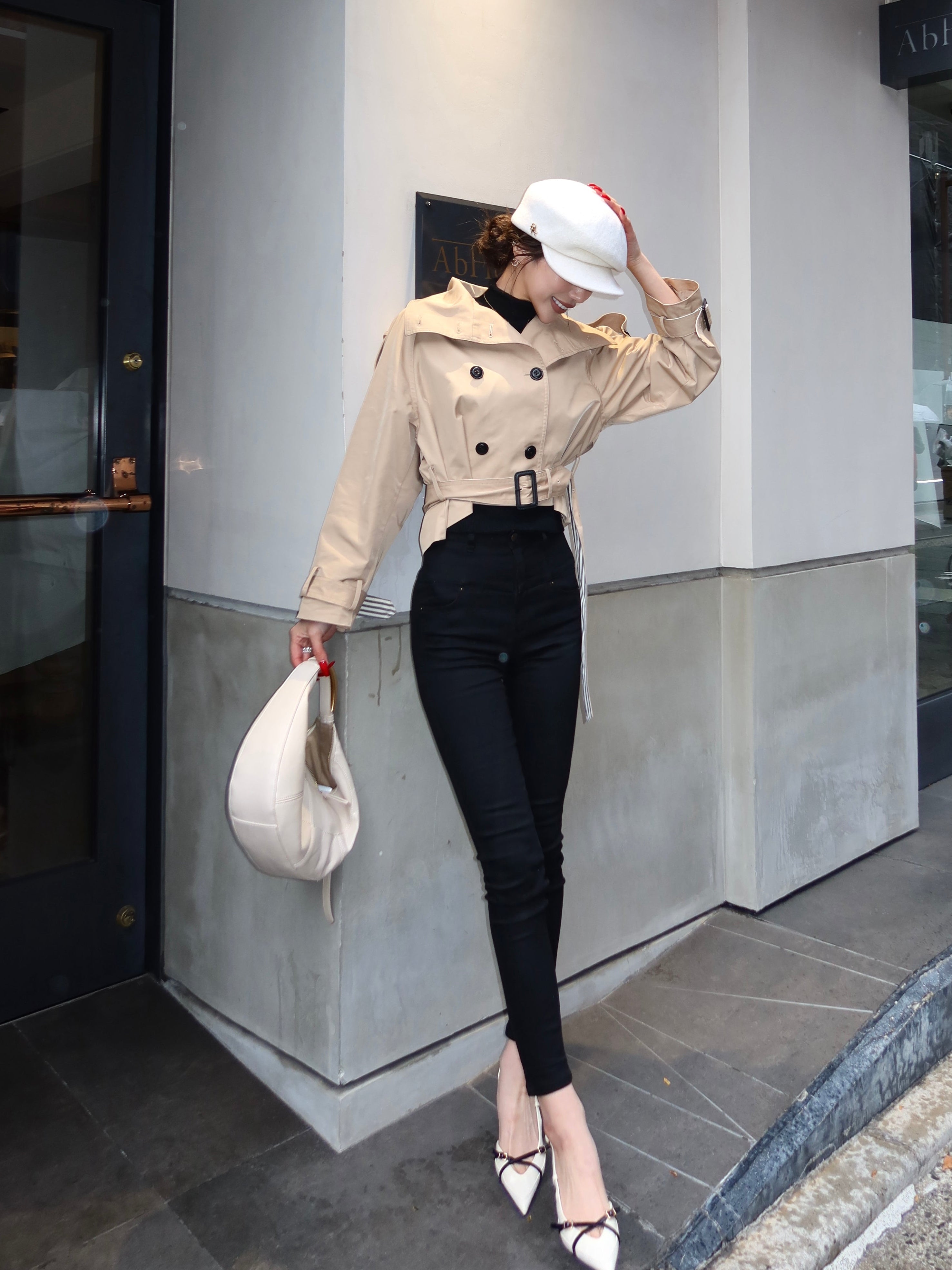 【予約】Raglan sleeve short trench coat(4月上旬〜中旬発送予定)