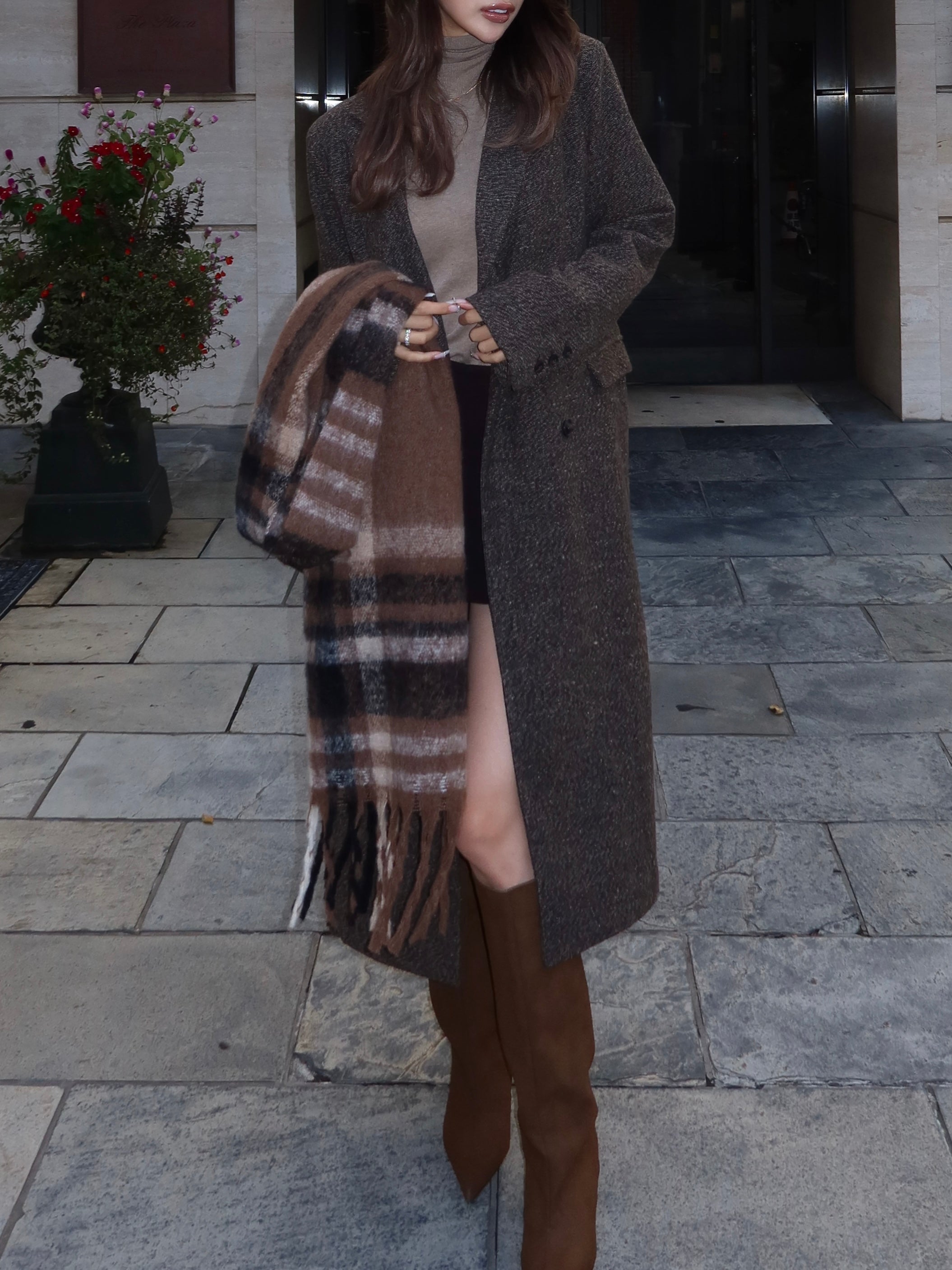 Double breasted maxi coat