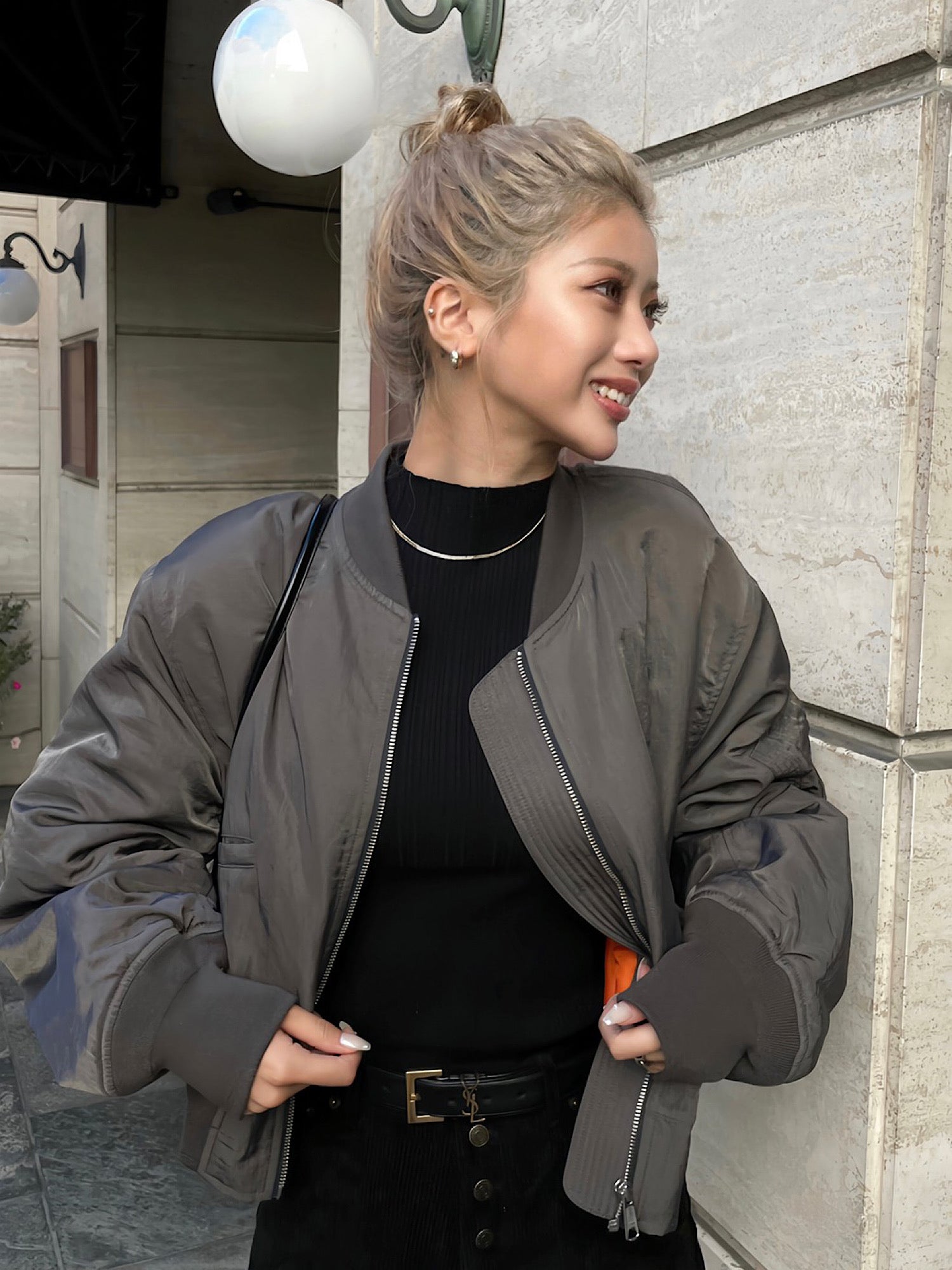 Cropped MA-1 blouson
