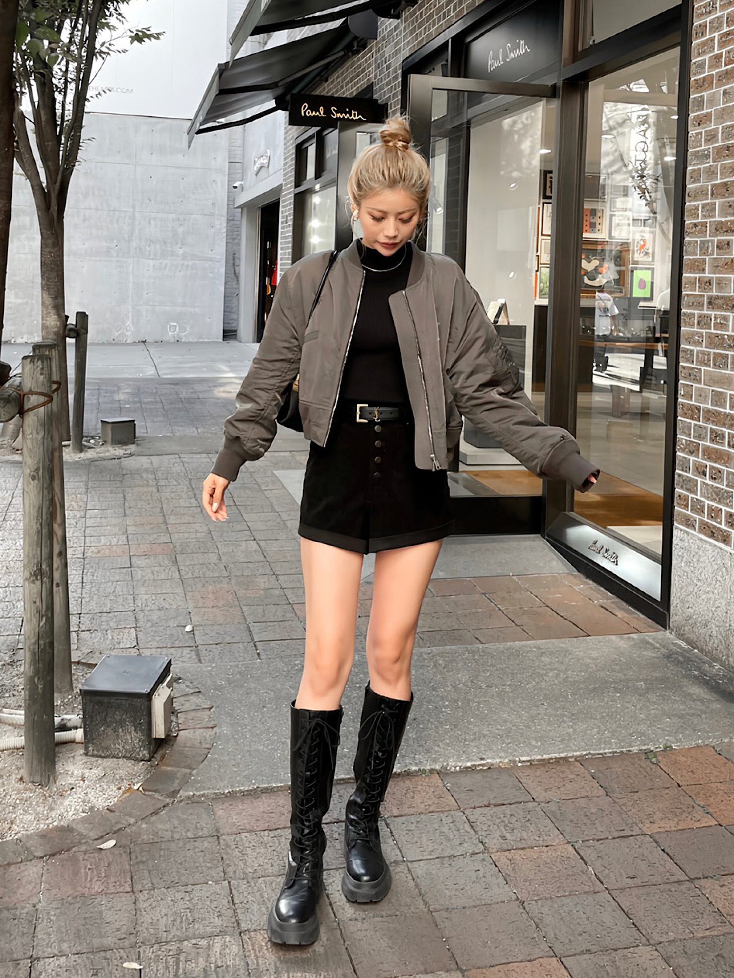 Cropped MA-1 blouson