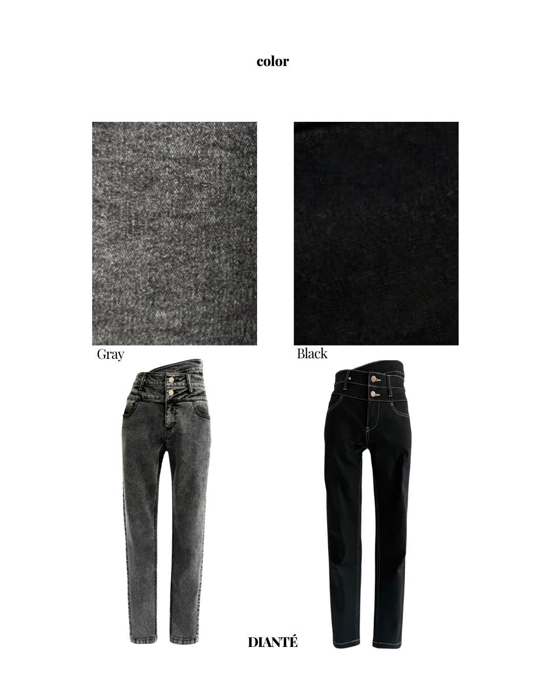 High waist layered skinny denim(BLK S5月下旬発送予定)