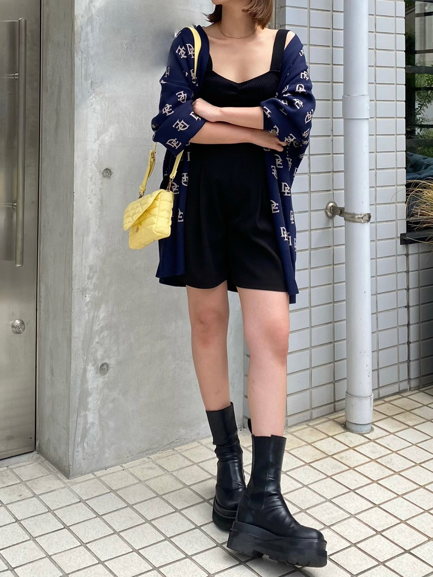 Monogram loose cardigan