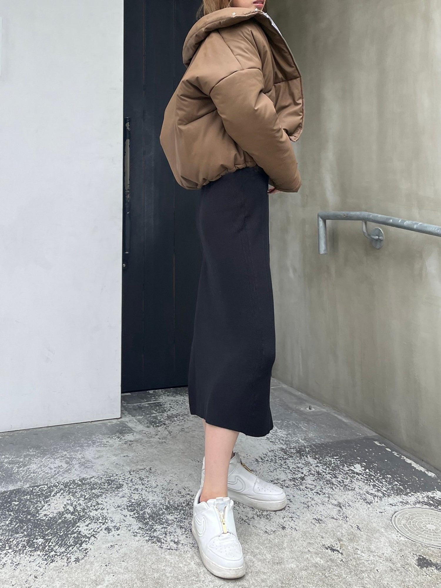 Inner pattern down jacket