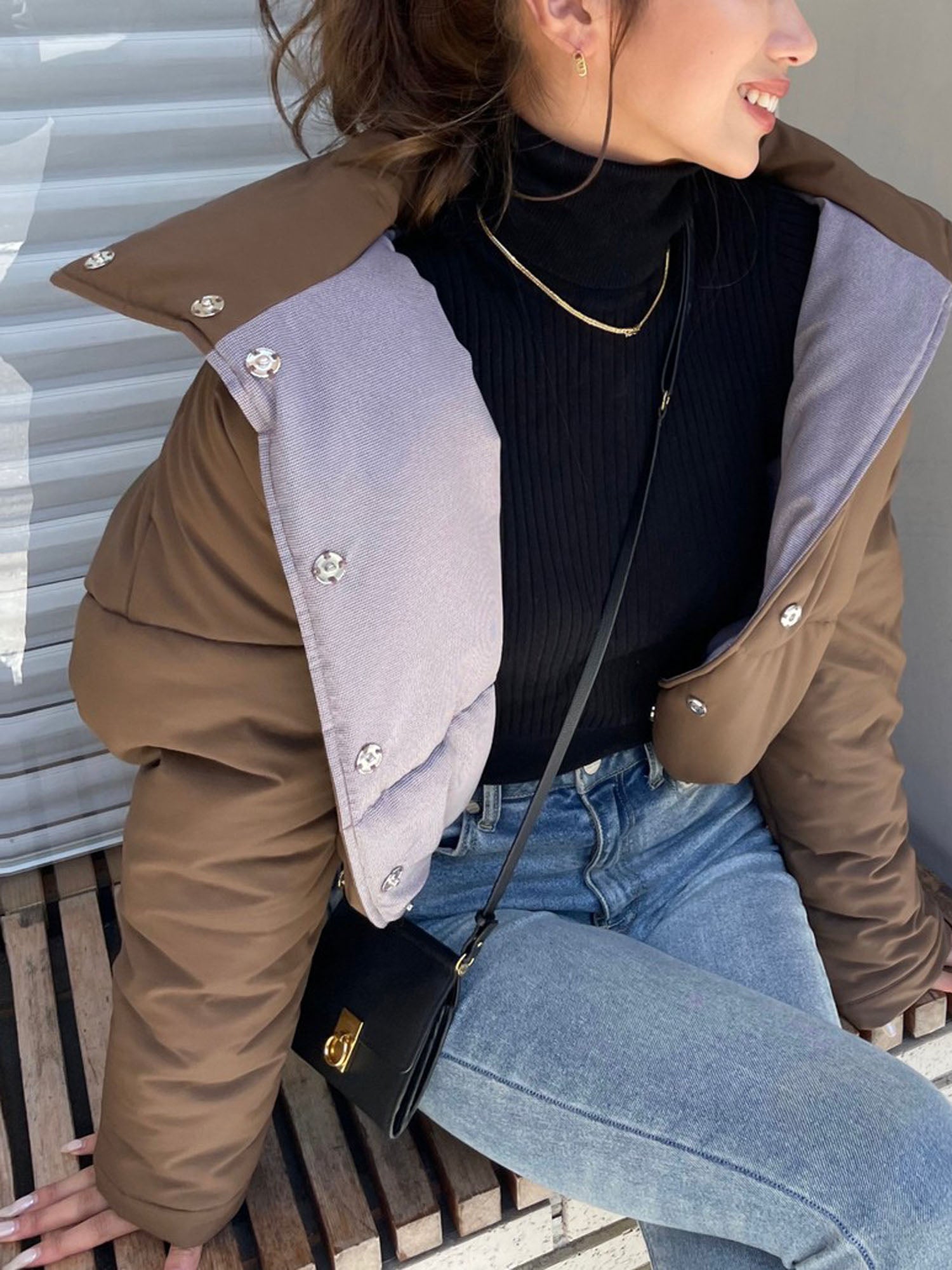 Inner pattern down jacket