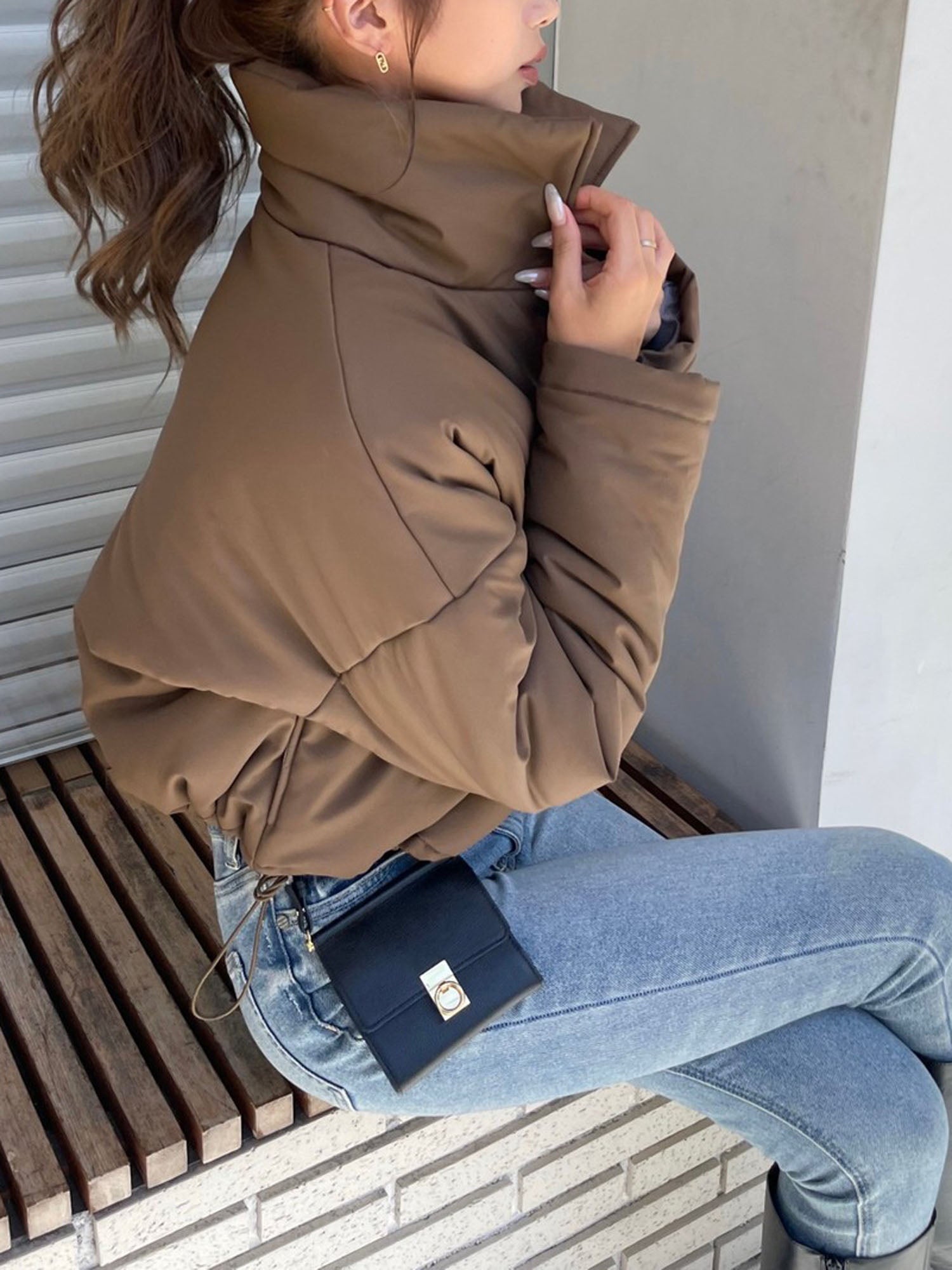 Inner pattern down jacket