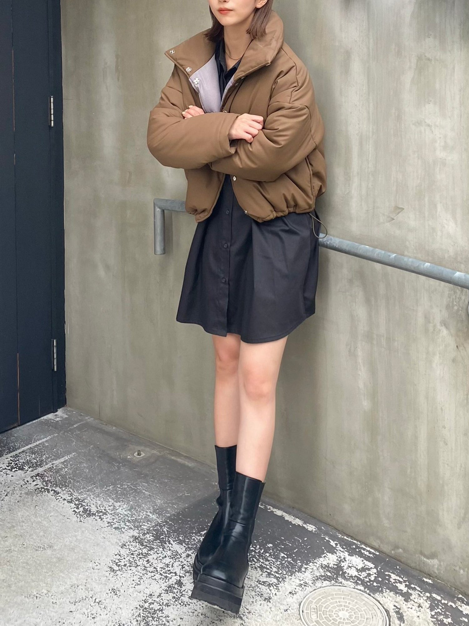 Inner pattern down jacket