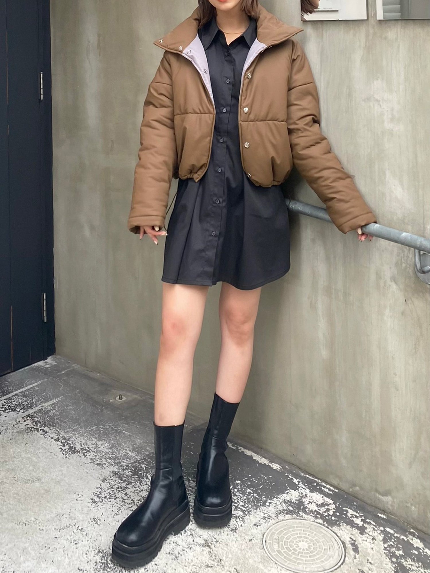 Inner pattern down jacket