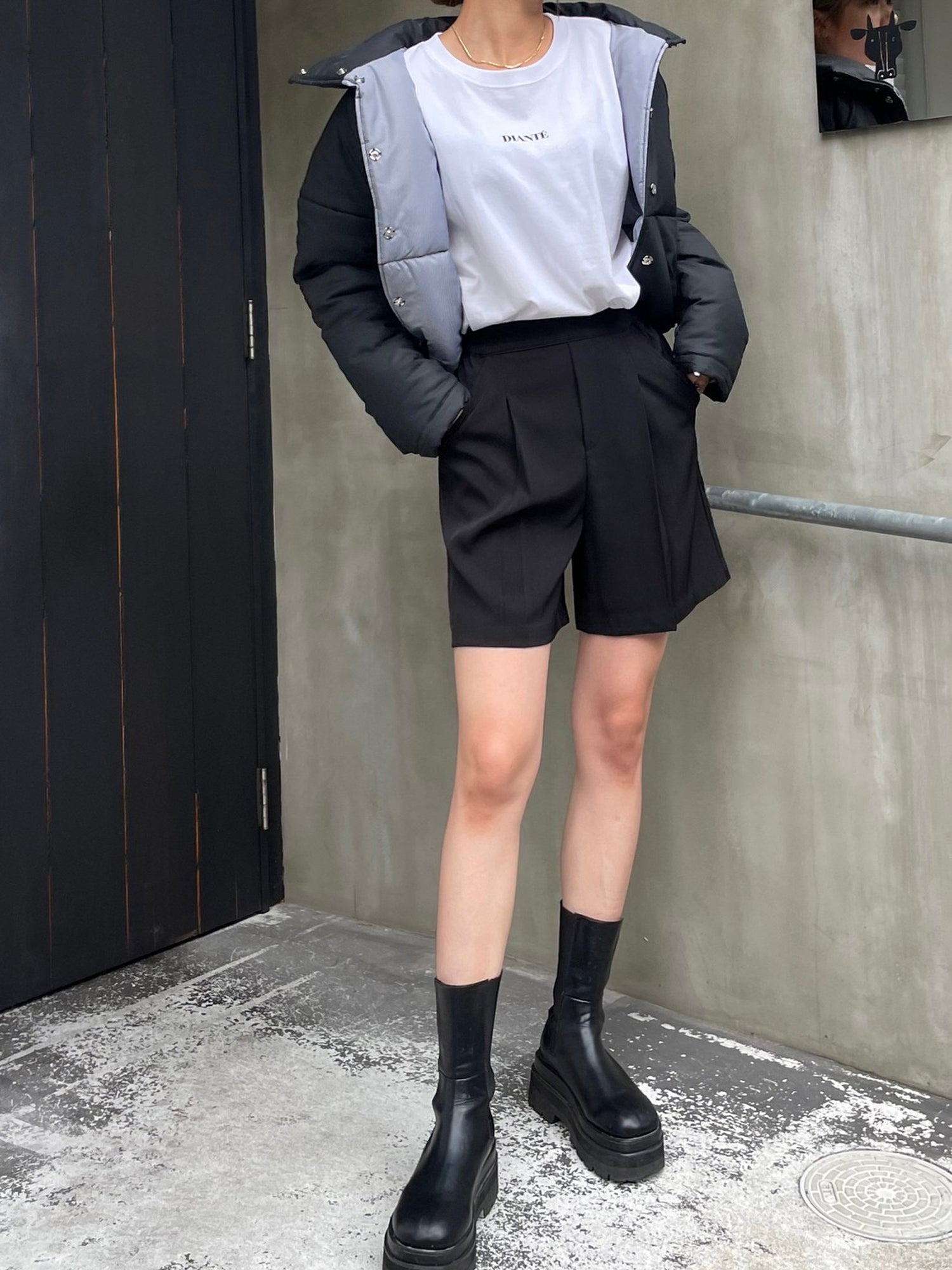 Inner pattern down jacket