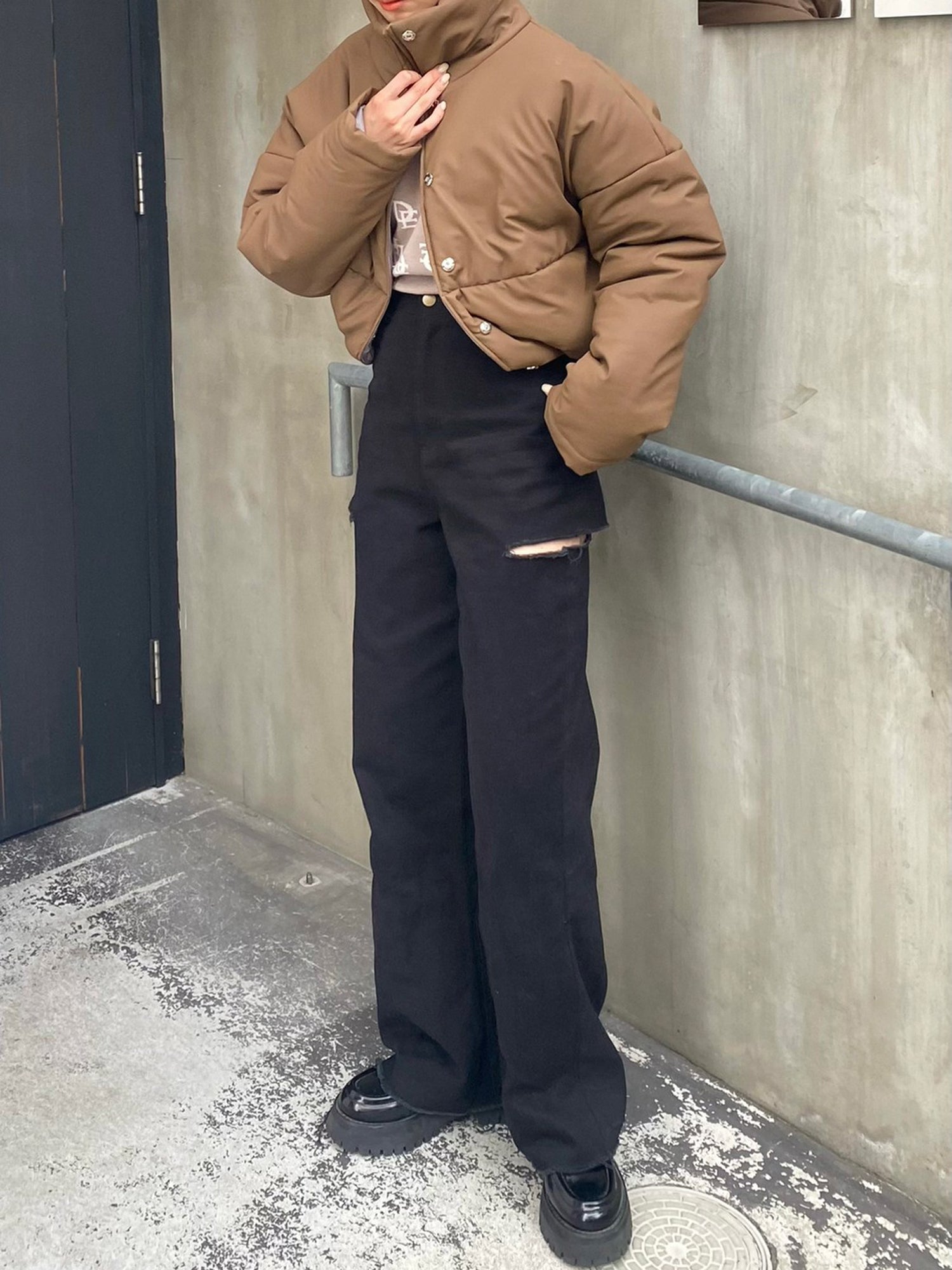 Inner pattern down jacket