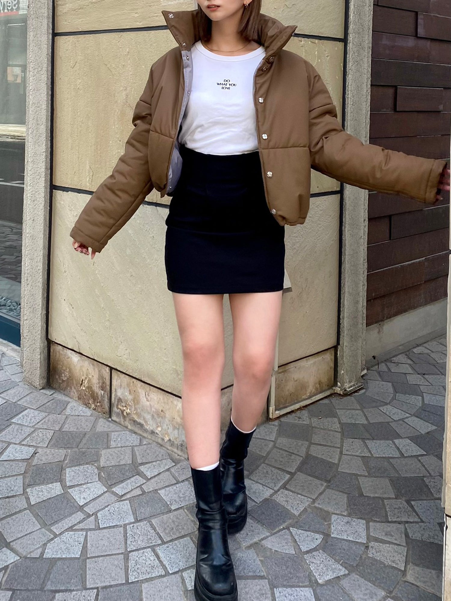 Inner pattern down jacket