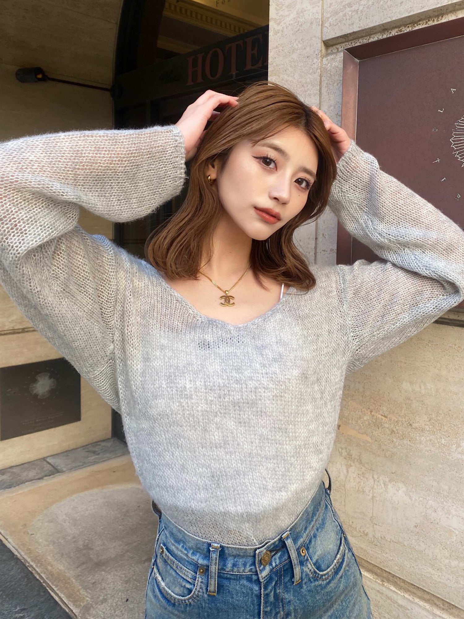 Slub yarn short knit