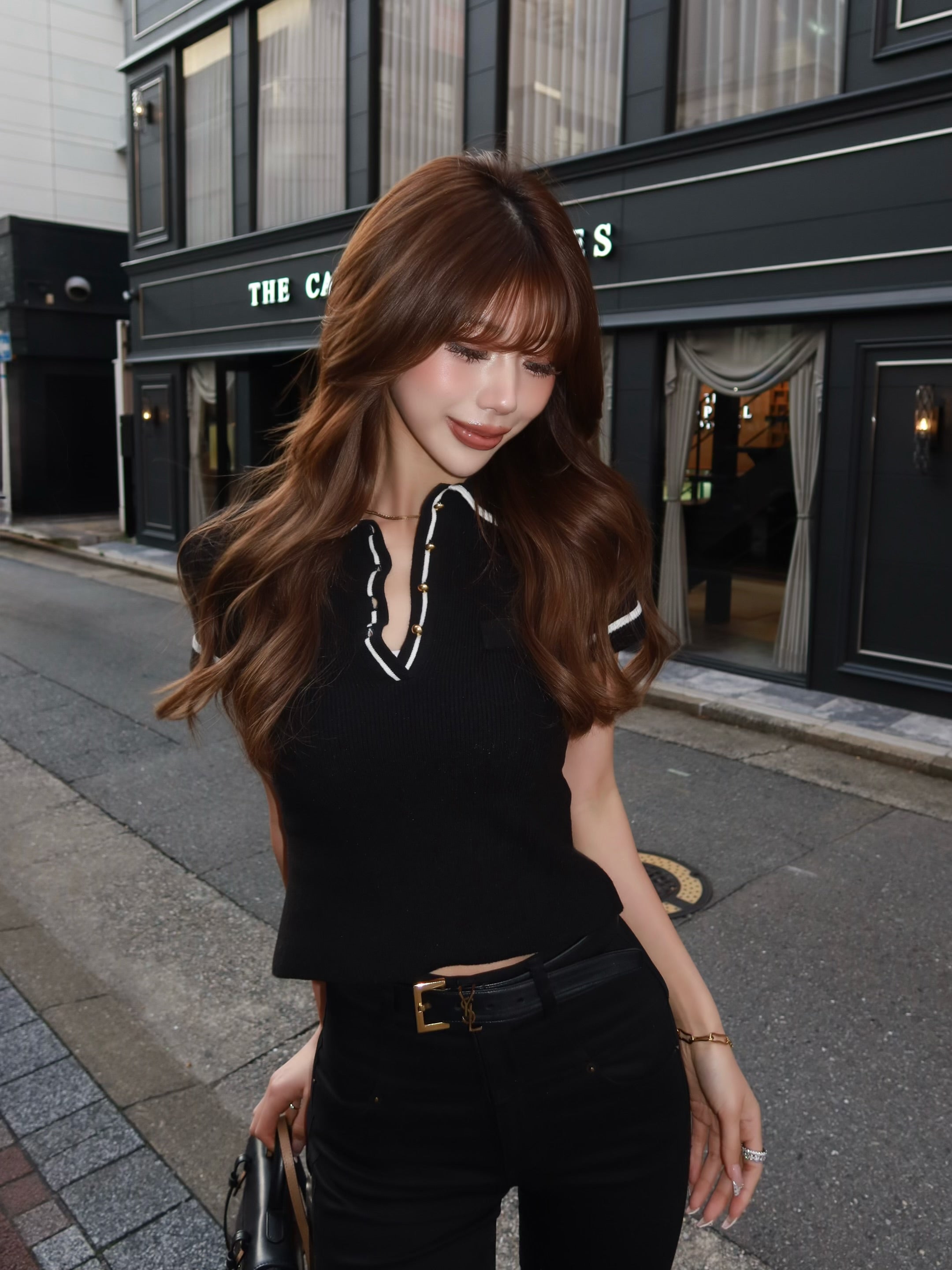 【予約】Big collar half sleeve rib knit(6月下旬発送予定)