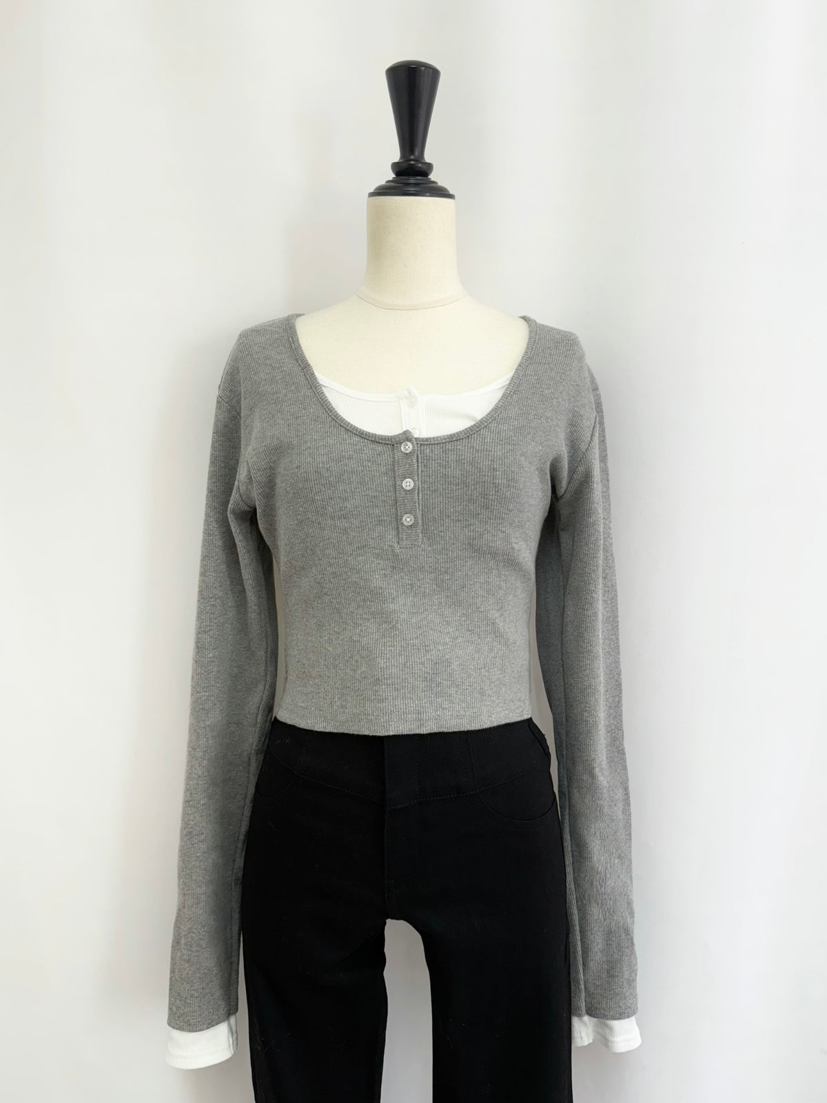 【予約】Layered long sleeve rib tops(10月中旬発送予定)