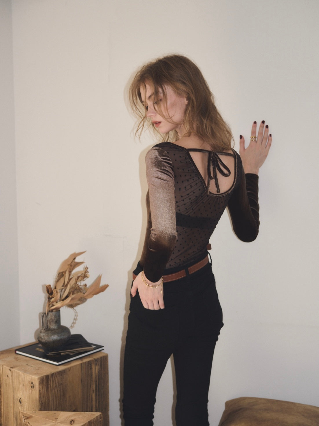 【予約】Back sheer velor tops(9月上旬発送予定)