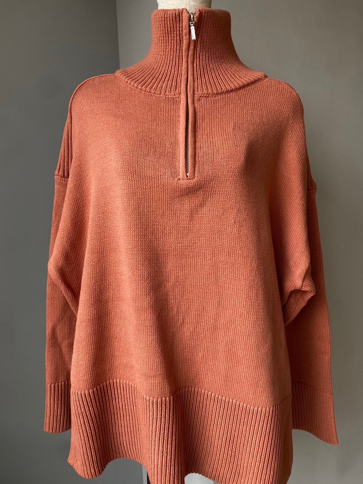 Half zip bulky loose knit