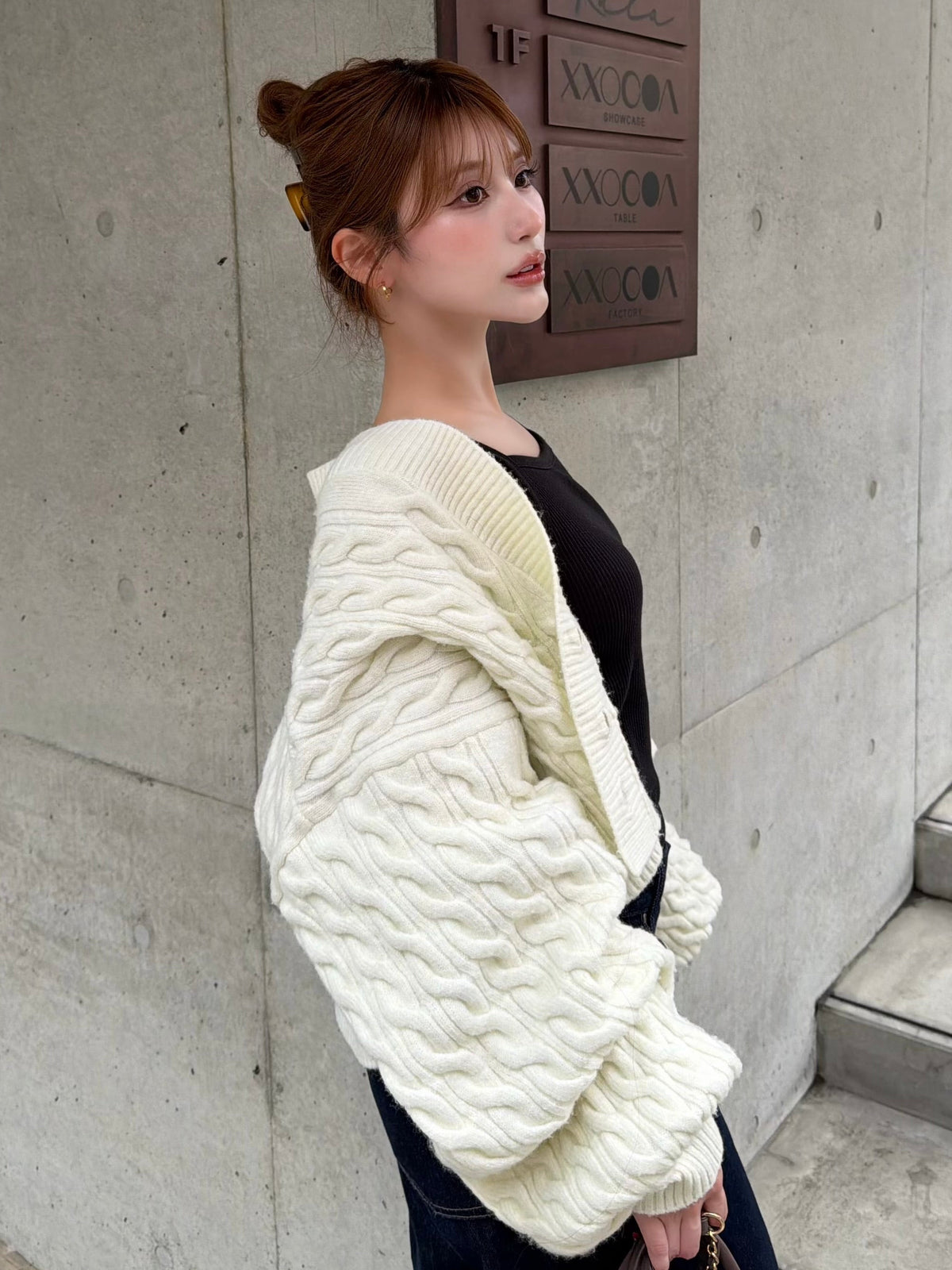 【予約】Bulky cable knit cardigan(SETUP着用可)(10月下旬発送予定)
