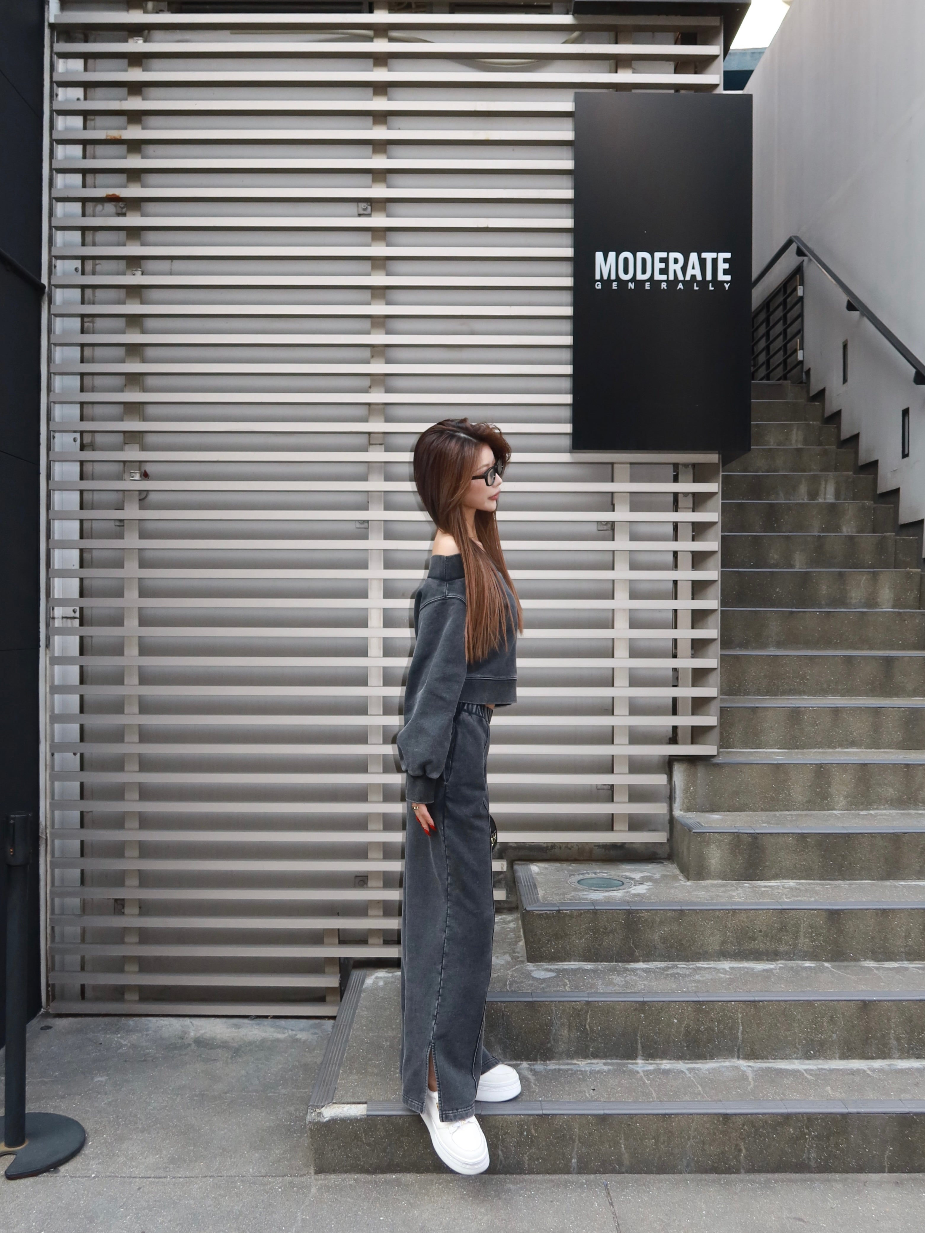 Overdye loose sweat pants