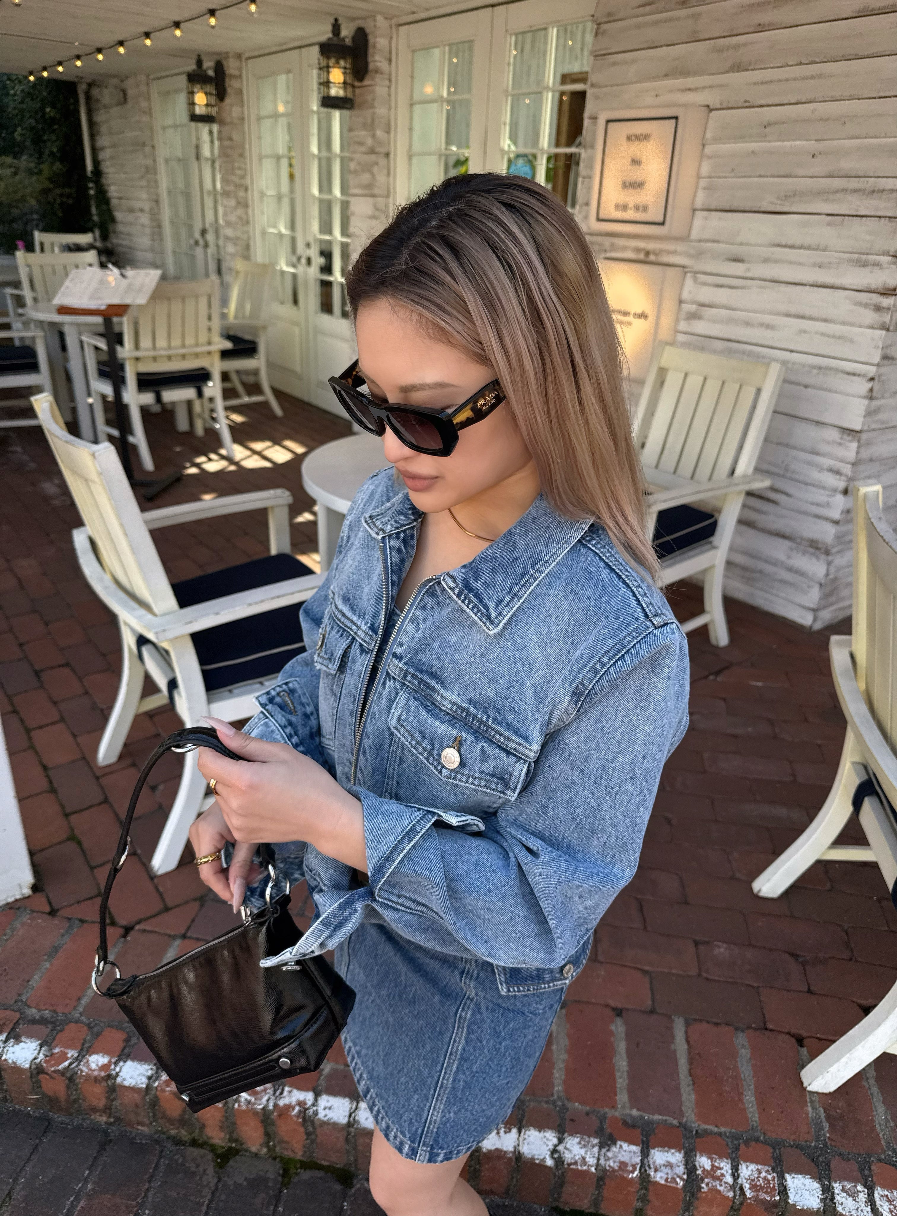 Fade denim zip up jacket