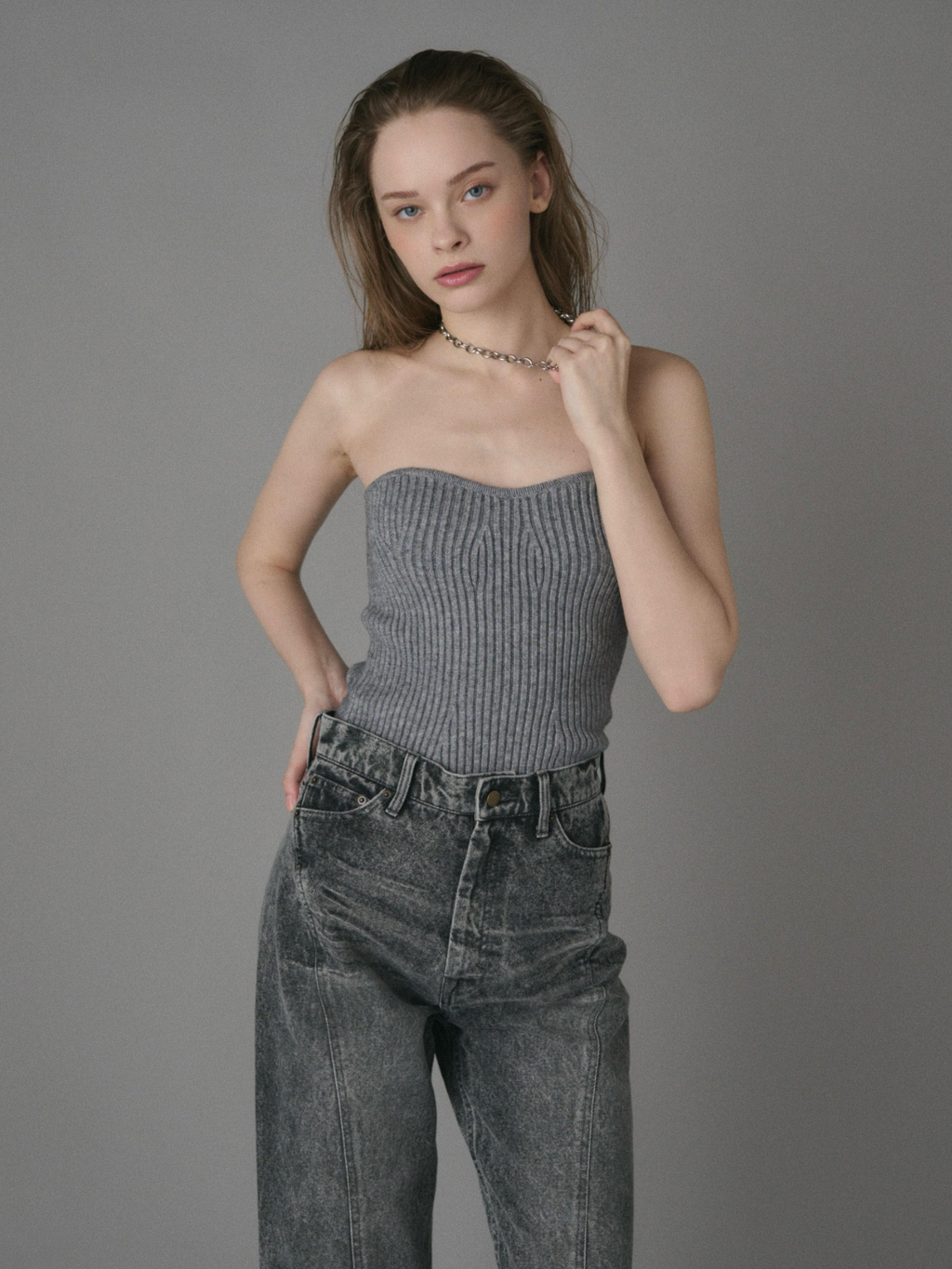 Minimal rib knit bustier | DIANTÉ (ディアンテ)公式通販サイト