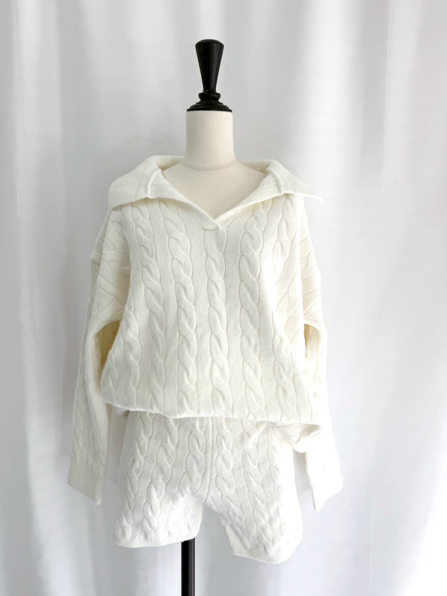 【予約】Cable skipper knit✕Knit shorts SET UP(1月下旬〜2月上旬発送予定)