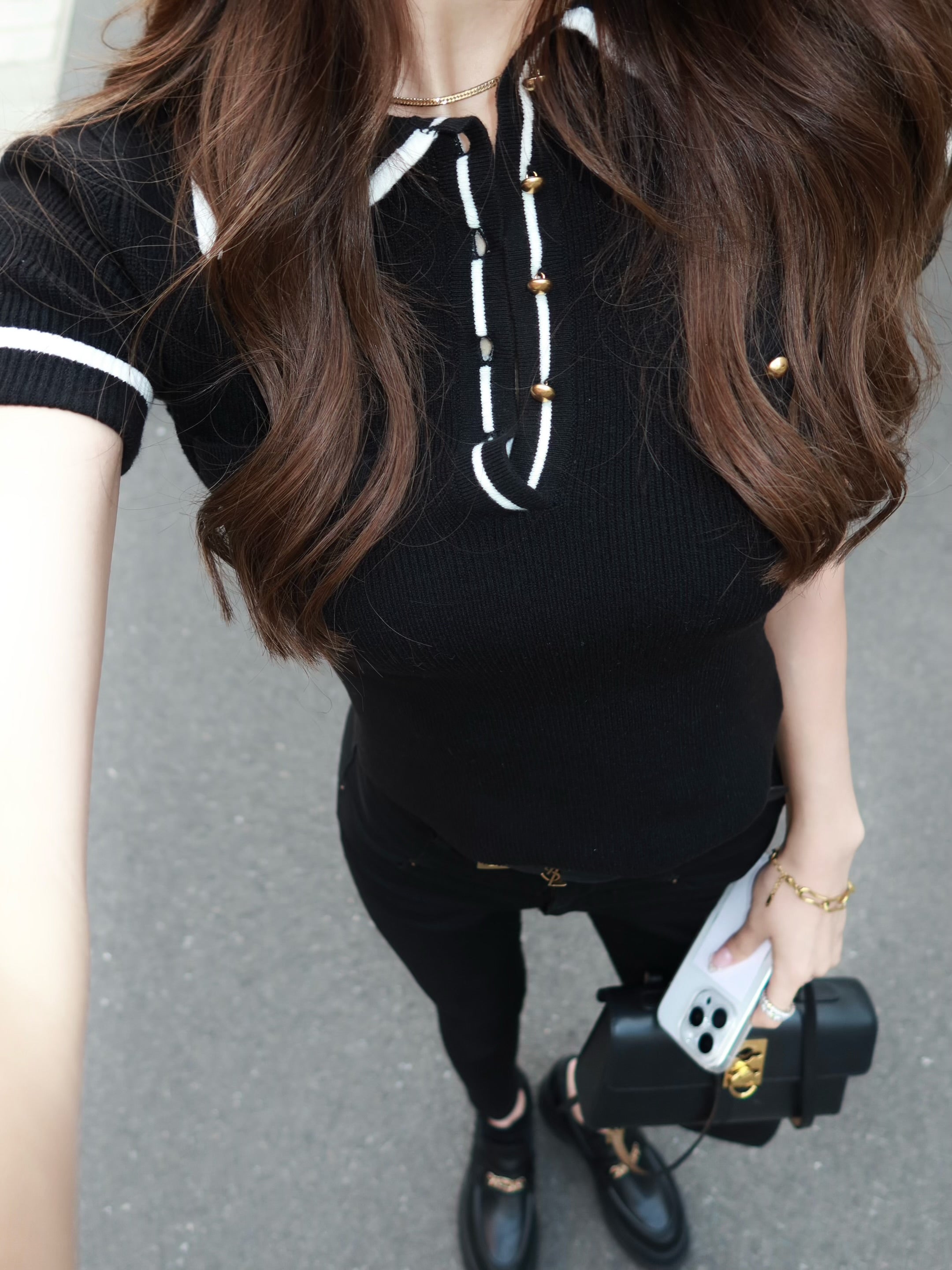 【予約】Big collar half sleeve rib knit(6月下旬発送予定)