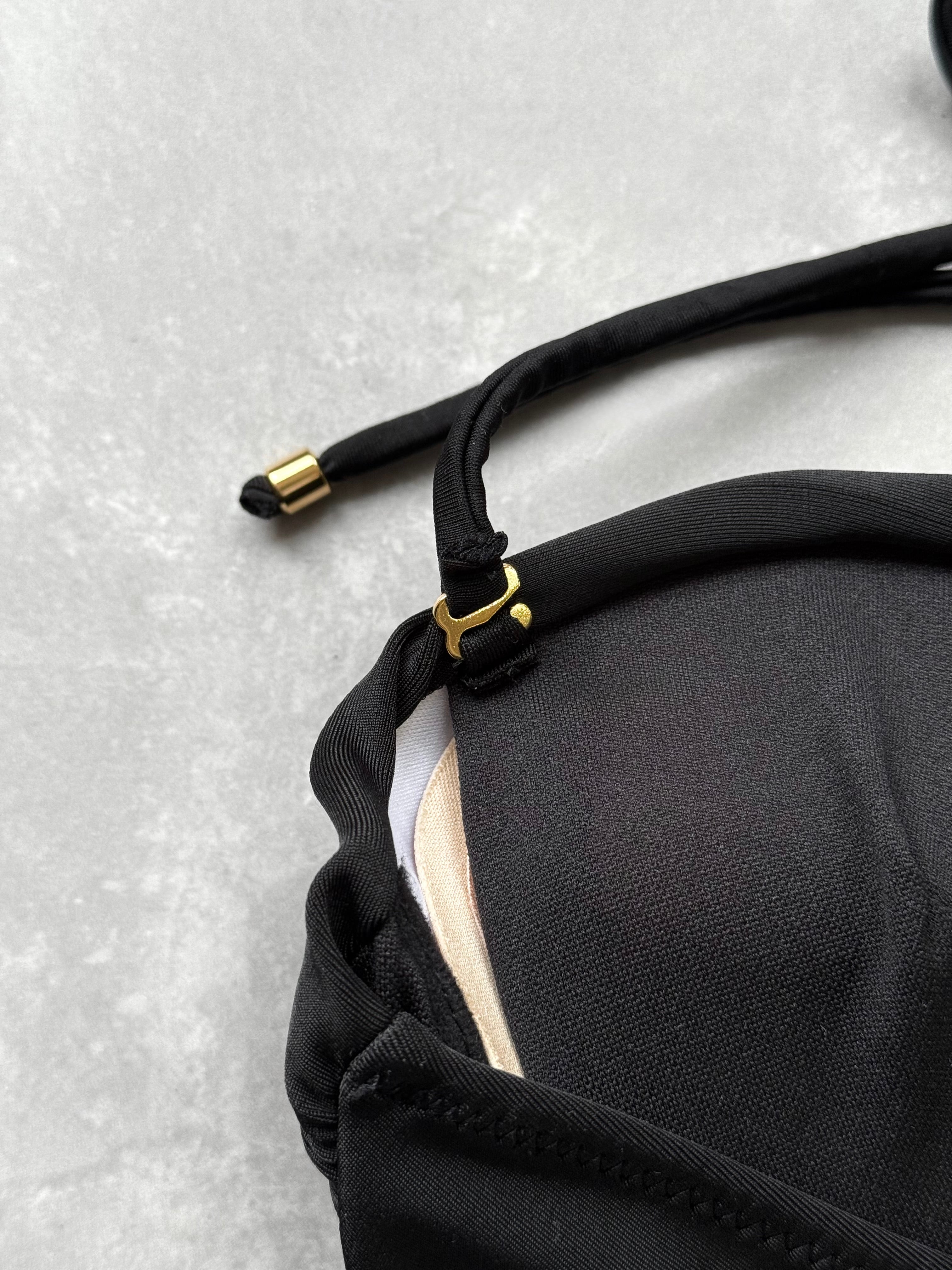 Logo plate bandeau swim wear