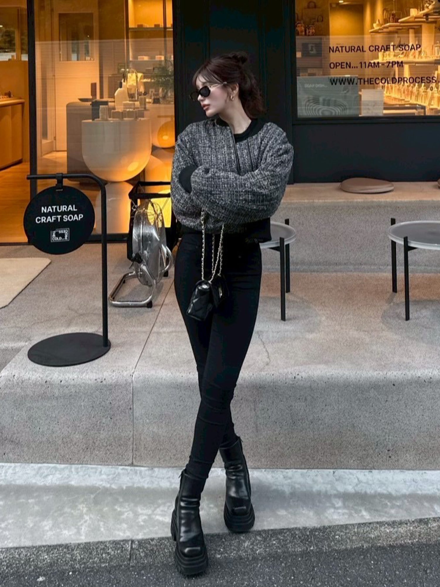 Classic tweed blouson
