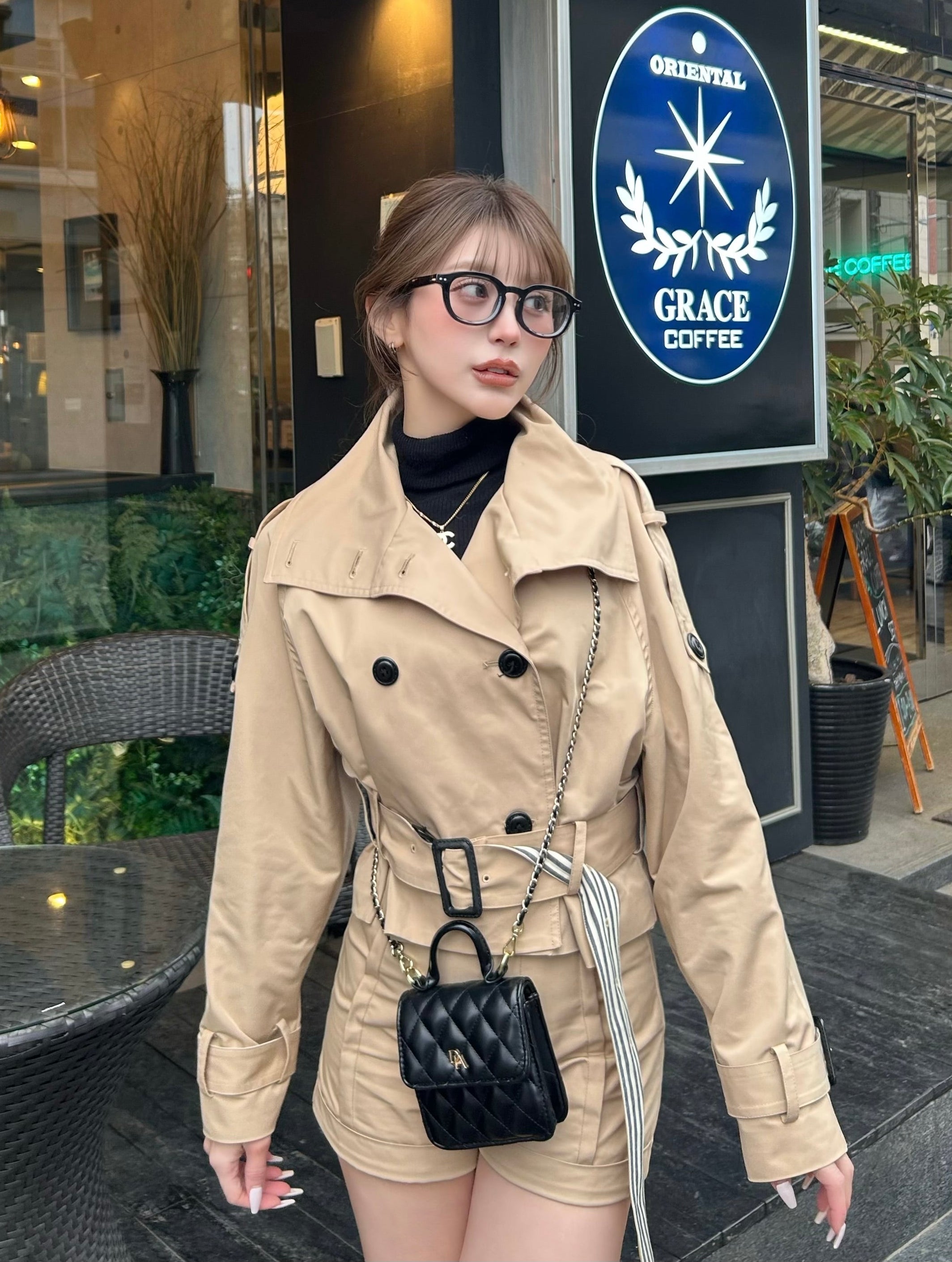 【予約】Raglan sleeve short trench coat(4月上旬〜中旬発送予定)