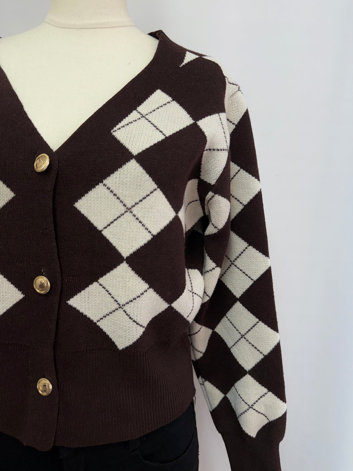 【予約】Argyle short cardigan(10月下旬〜11月上旬発送予定)