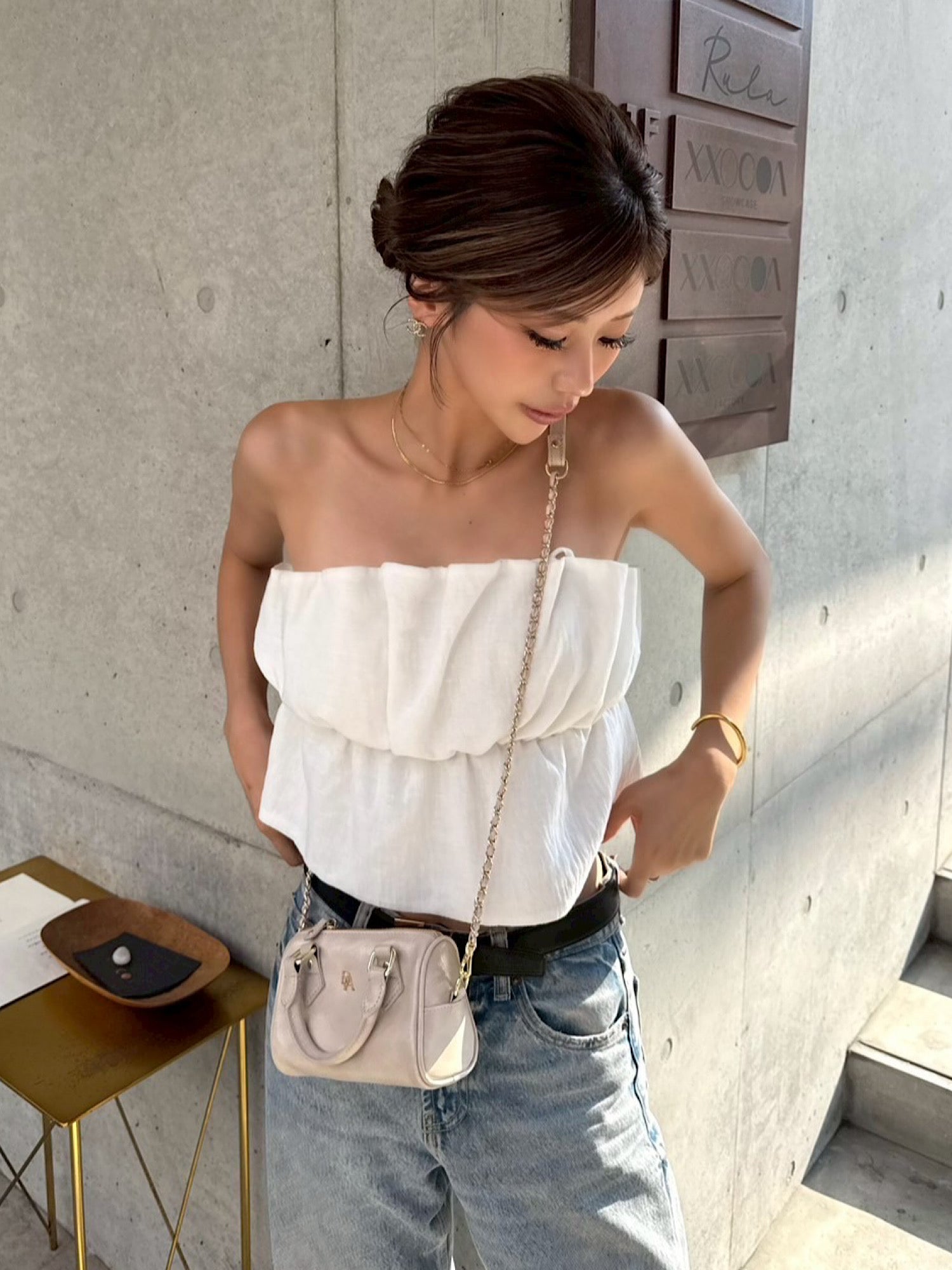 Mini boston shoulder bag