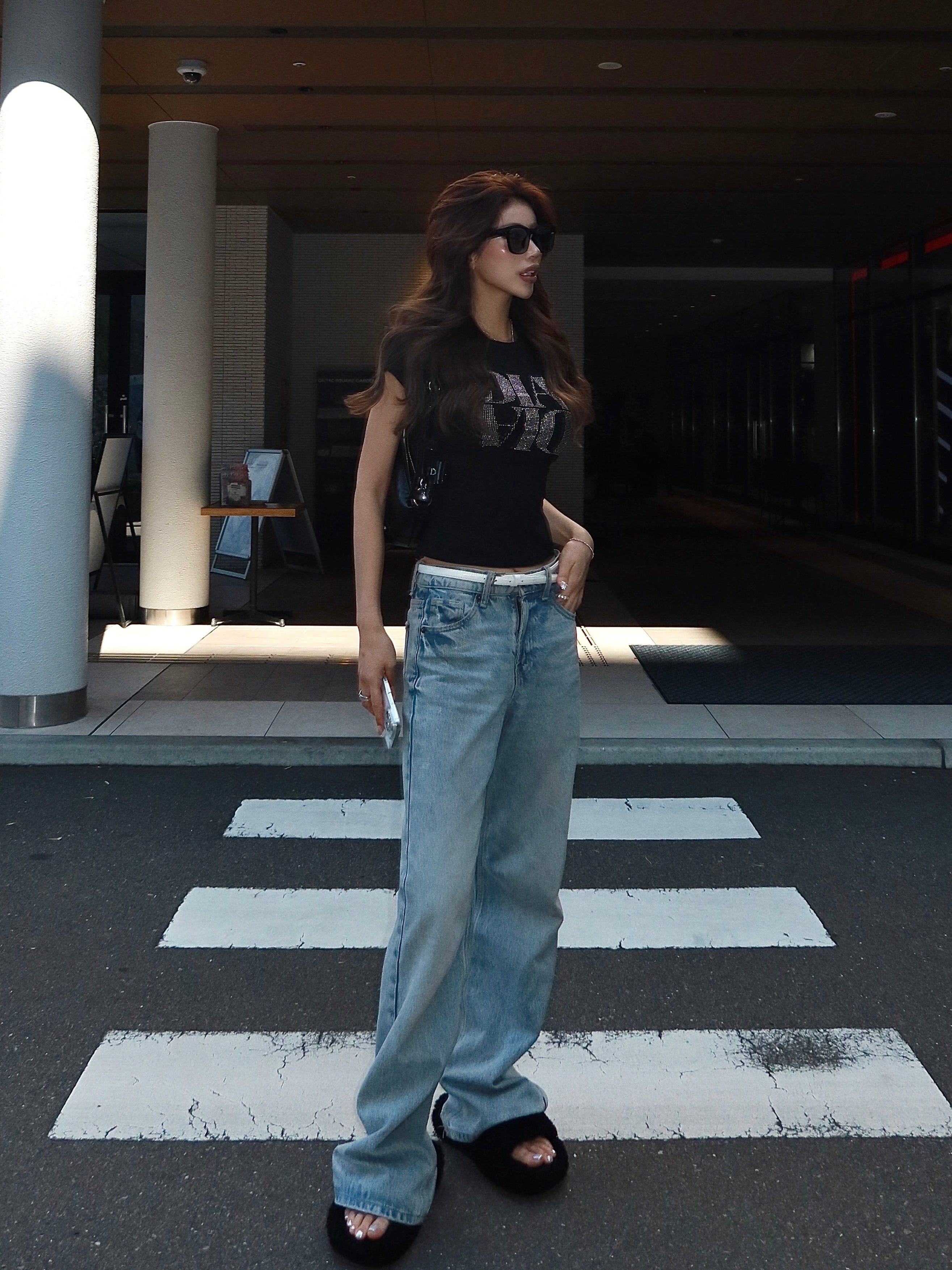 Rhinestone message mini Tee