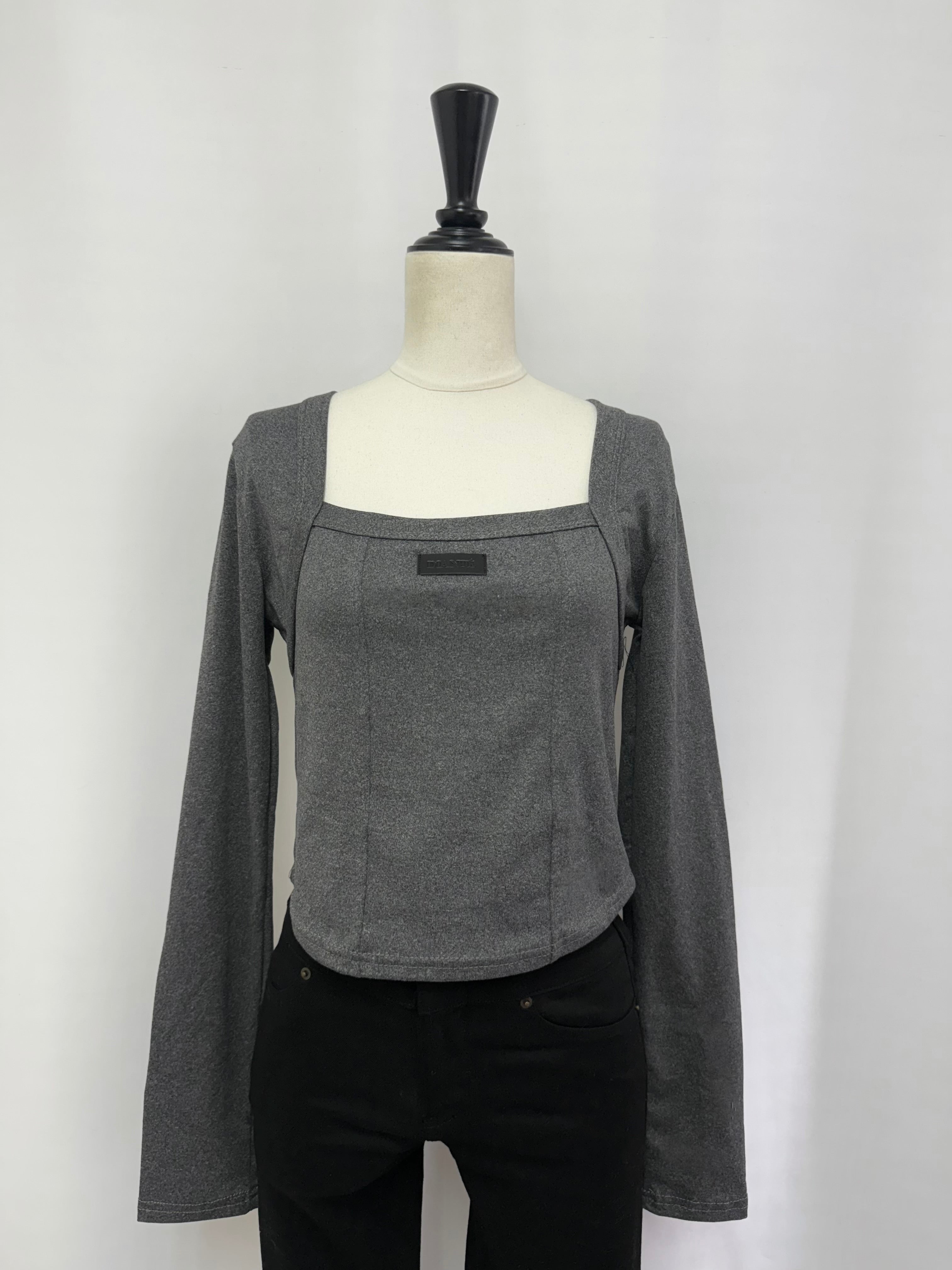 DIANTE TIE FRONT BARETOP グレー TOPS | DIANTÉ (ディアンテ)公式通販サイト